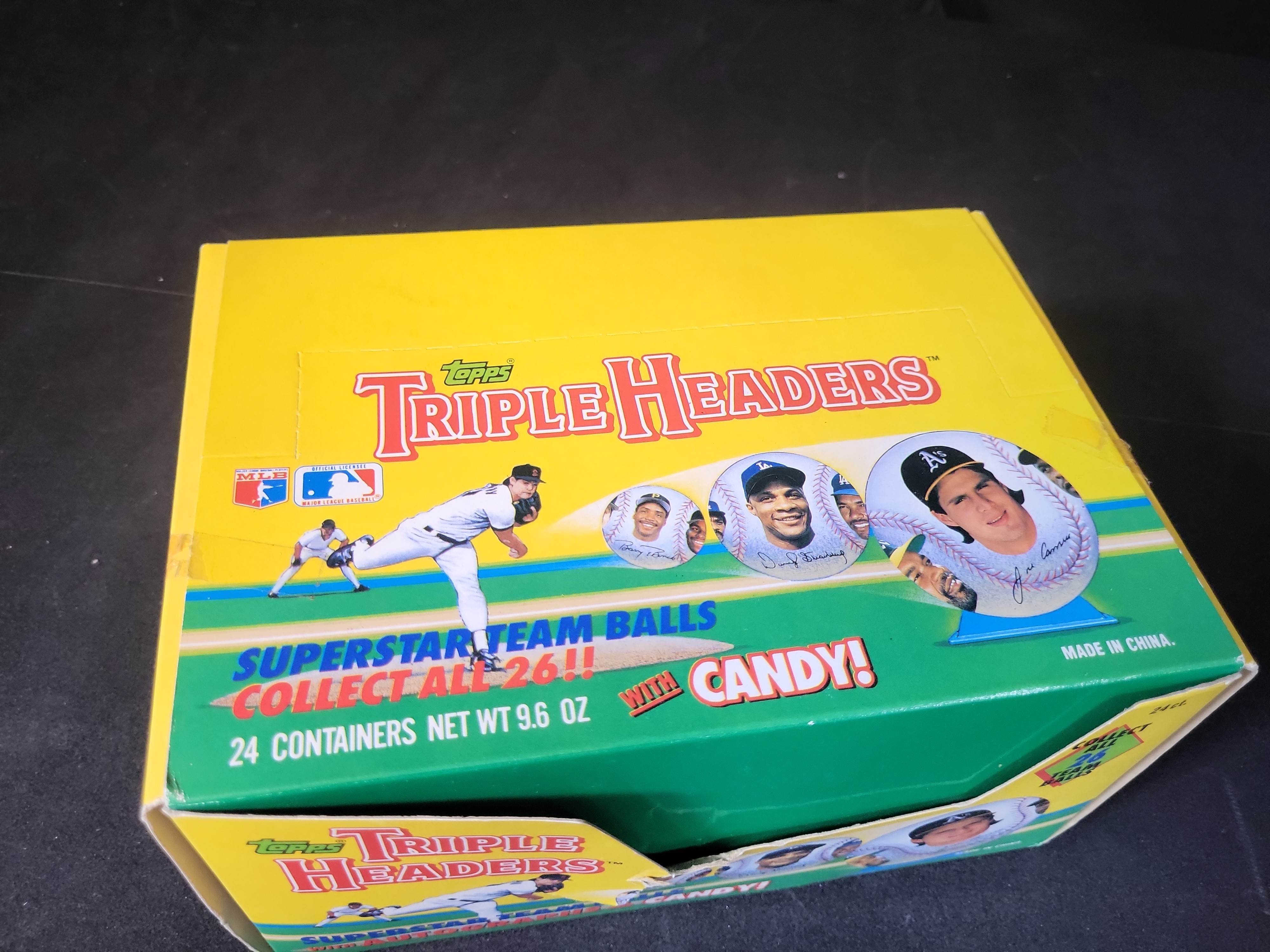 I03230 | 1992 Topps Baseball Triple Headers Retail Display Box with 24 Unopened Packages