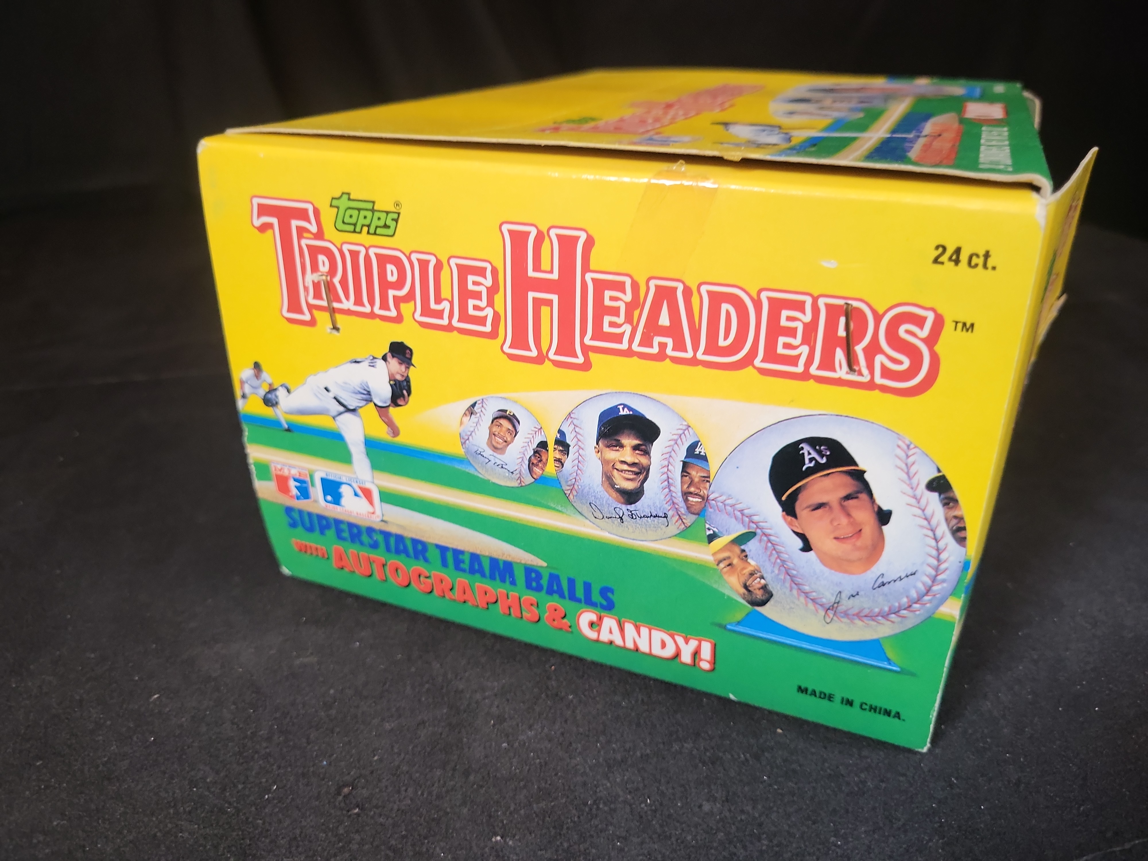 I03230 | 1992 Topps Baseball Triple Headers Retail Display Box with 24 Unopened Packages