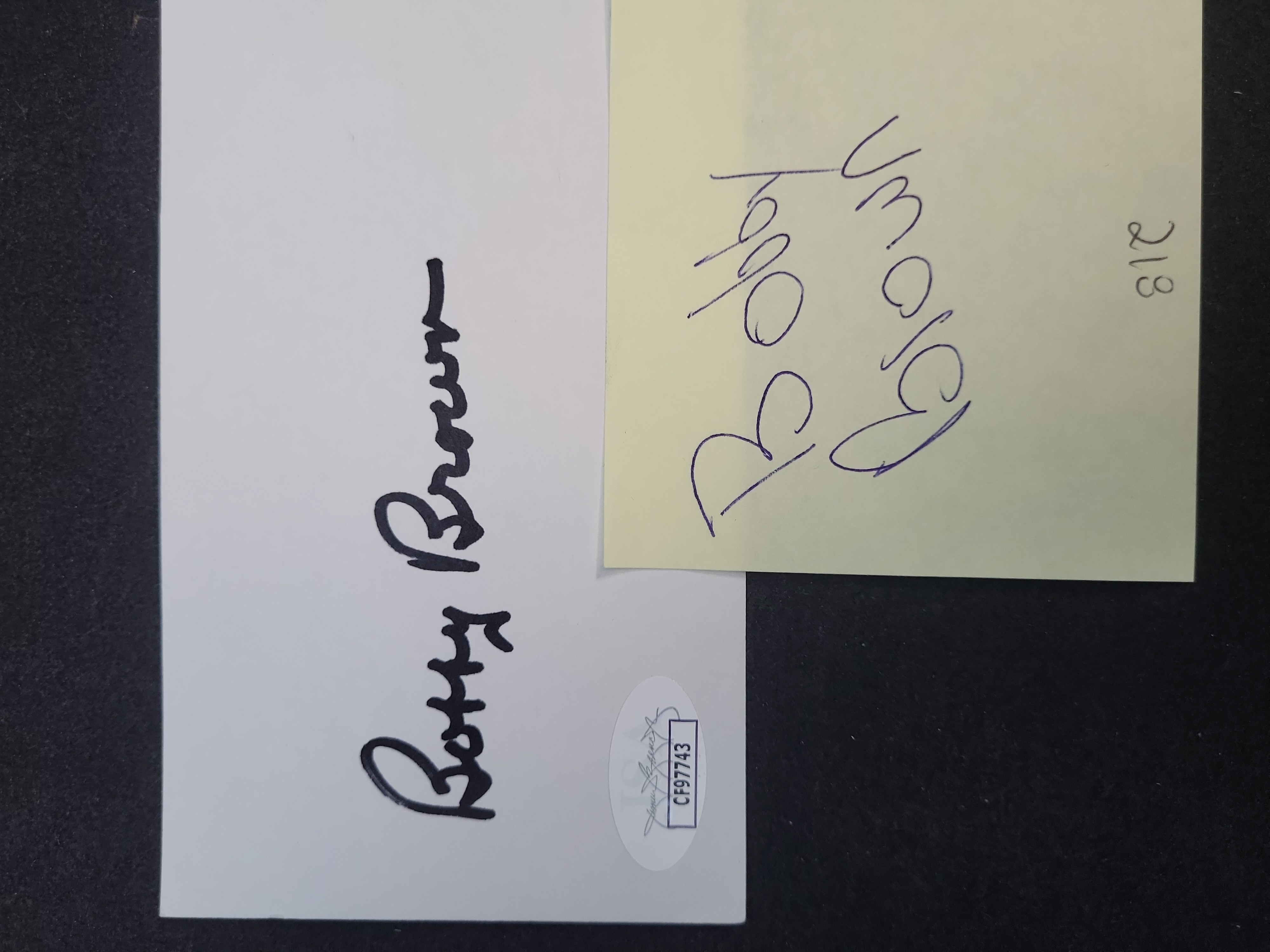 I03377 | Bobby Brown Signed Index Card with JSA Authentication