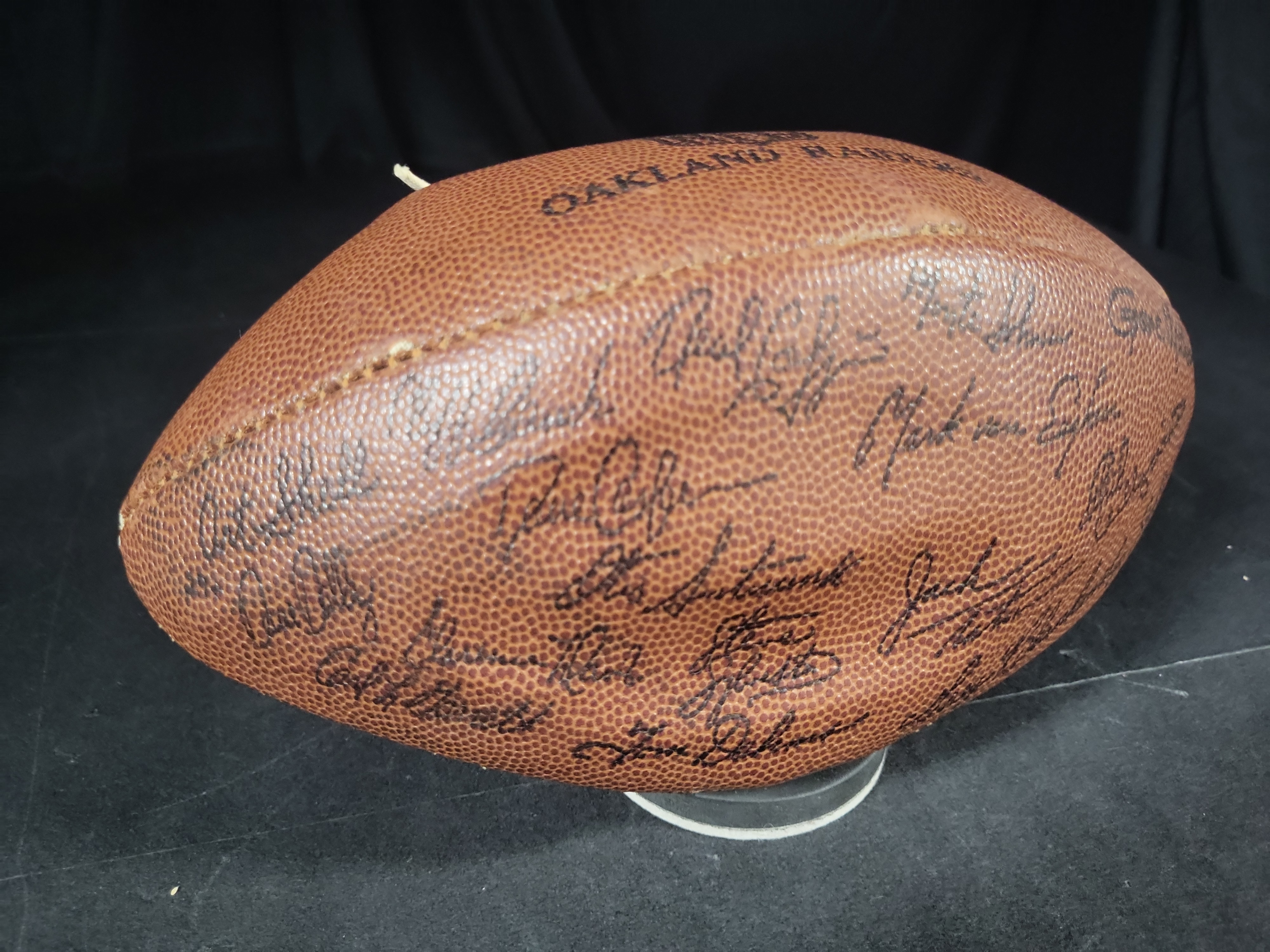 I03189 | Oakland Raiders Vintage Souvenir Football with Facsimile Signatures
