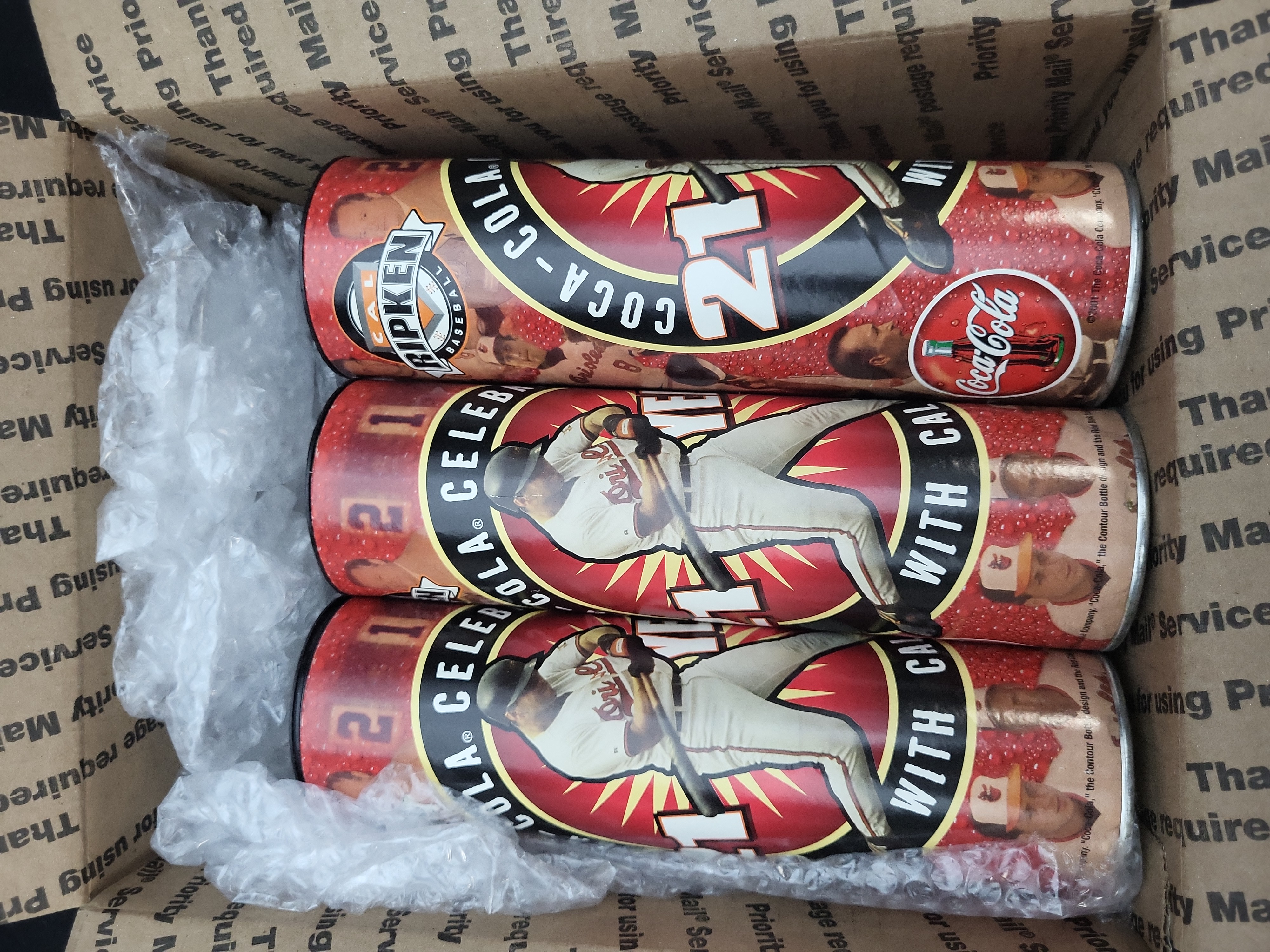 I03325 | A Collection of Cal Ripken Jr. Baltimore Orioles Commemorative Coca-Cola Cans