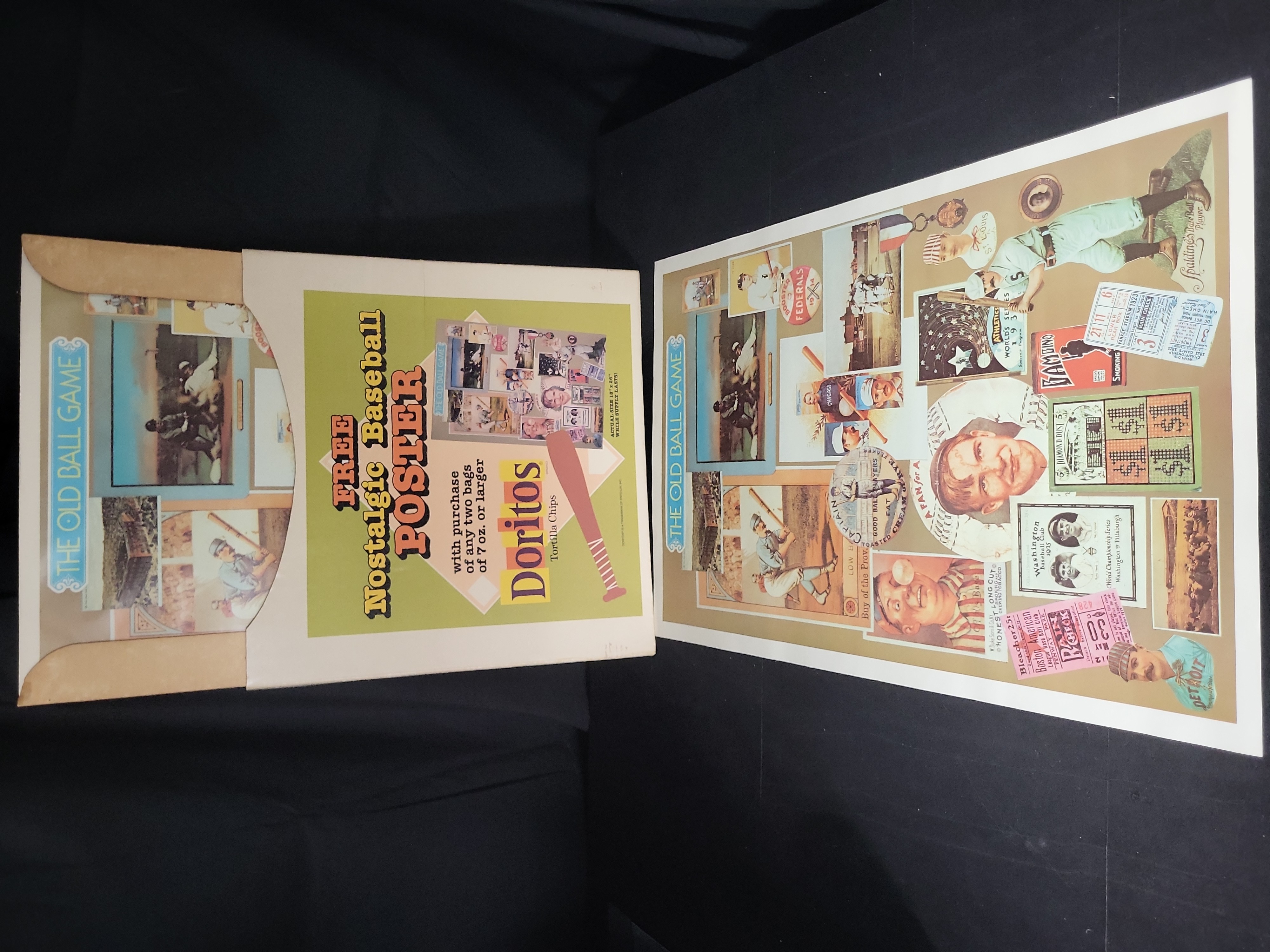I03179 | Vintage Doritos Promotional The Old Ball Game Nostalgic Baseball Poster and Original Envelope