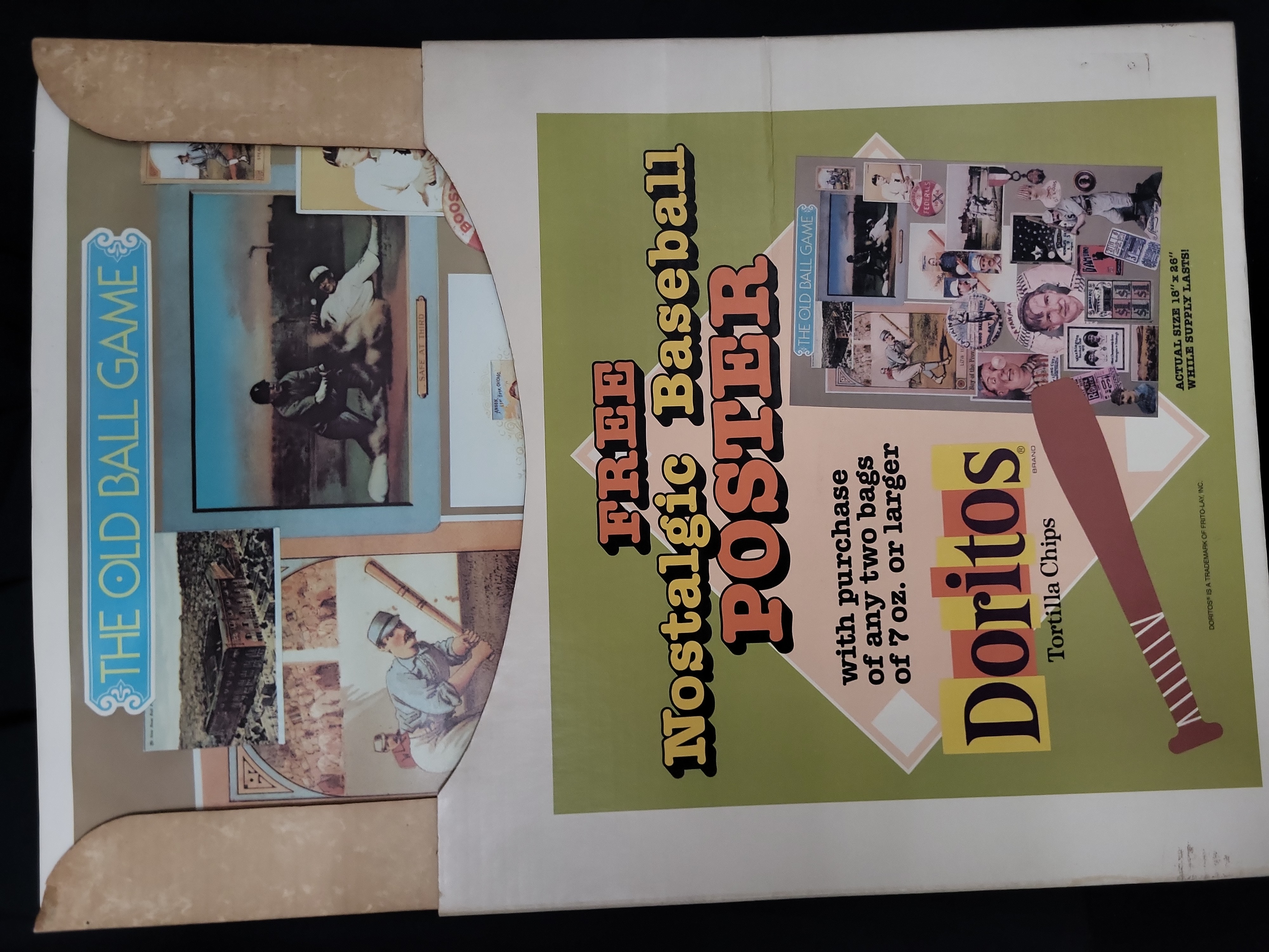 I03179 | Vintage Doritos Promotional The Old Ball Game Nostalgic Baseball Poster and Original Envelope