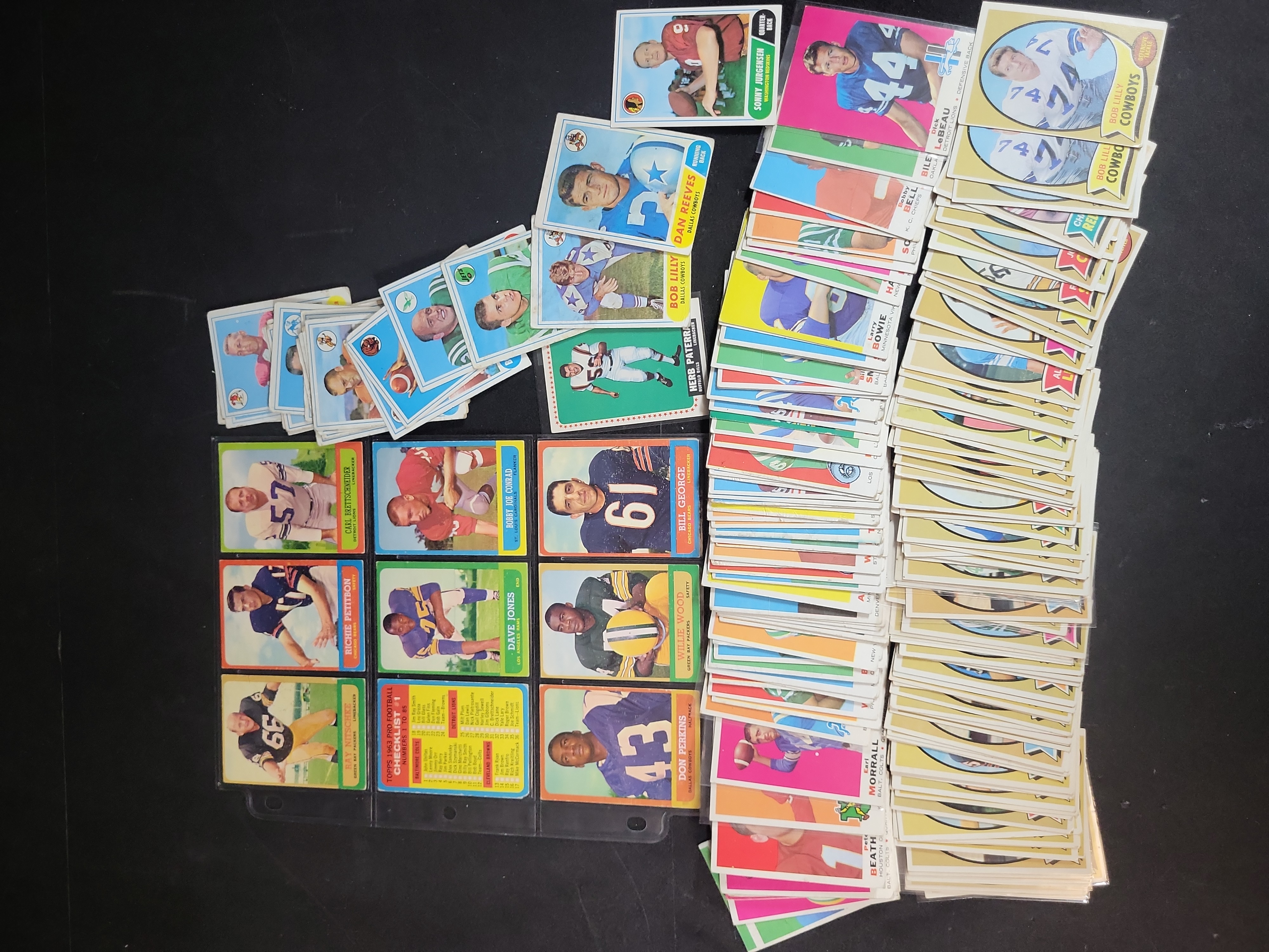 I03869 | A Collection of Vintage Topps Football Trading Cards Including 1964 Bob Lilly Rookie Card