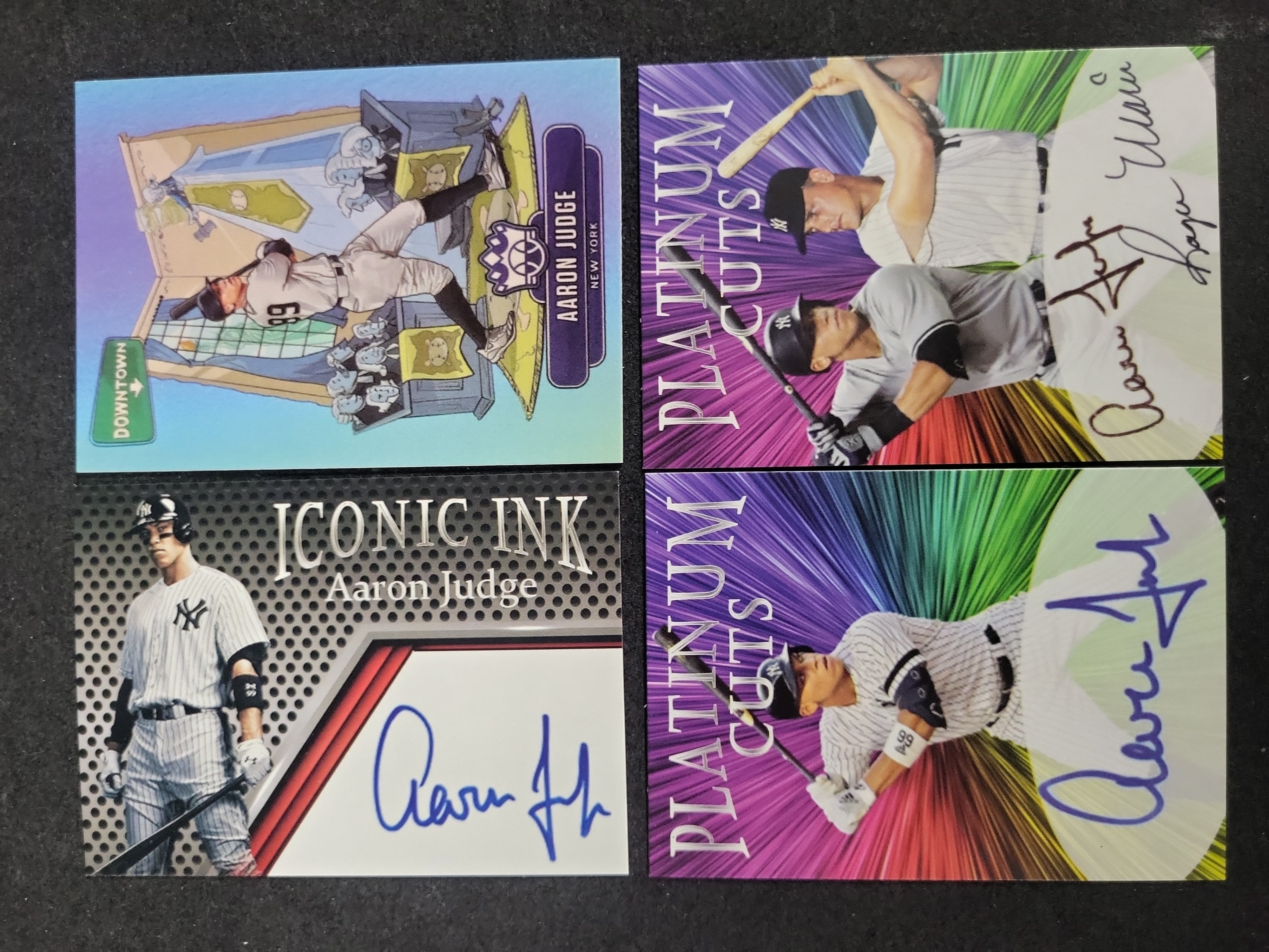 I03594 | A Lot of Four Aaron Judge Baseball Cards Including 2020 Panini Diamond Kings Downtown Insert