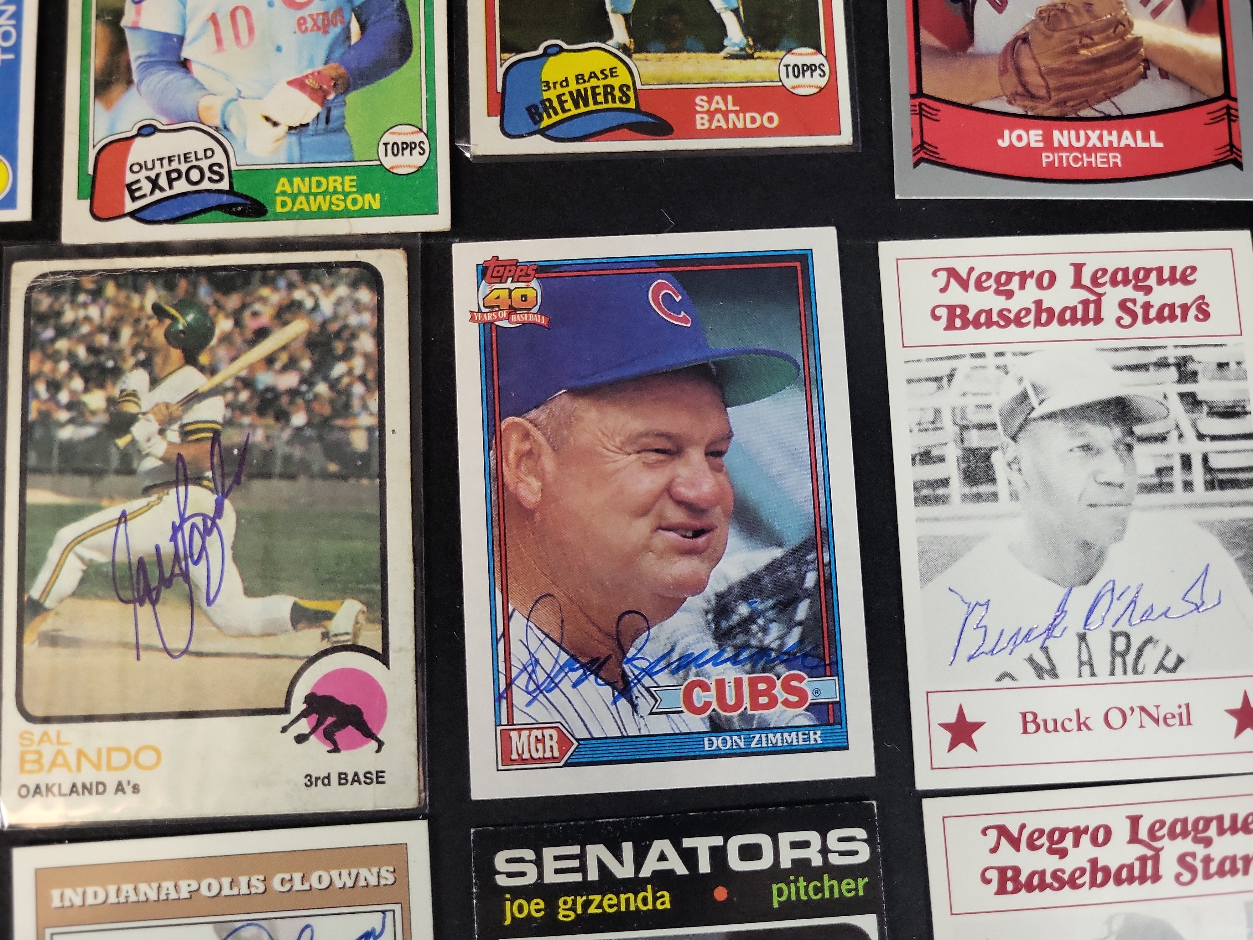 I03081 | A Collection of Approximately 21 Autographed Baseball Cards and Novelty Inserts Featuring MLB, Negro League, and A-A GPBL Players
