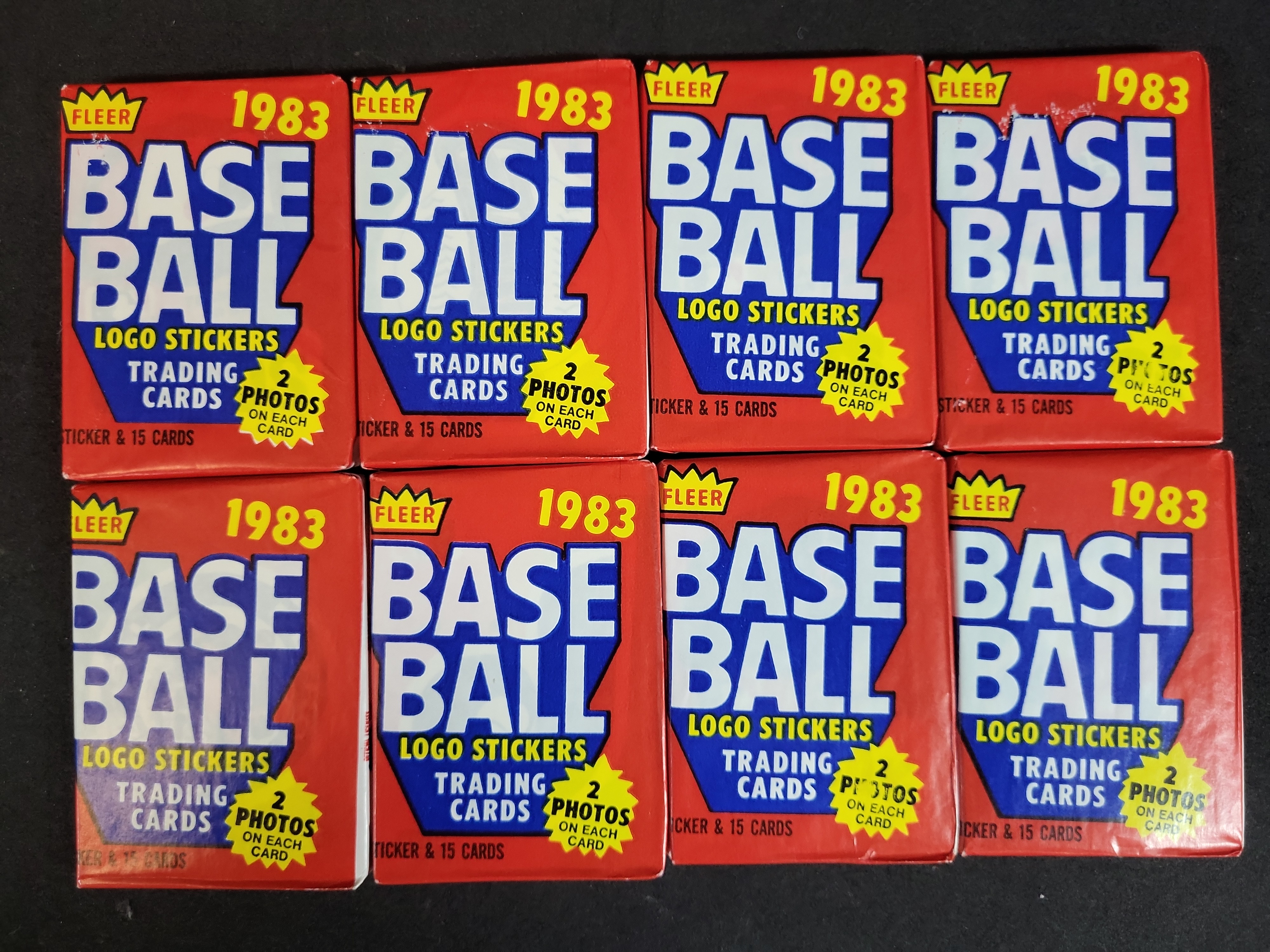 I03930 | Eight 1983 Fleer Baseball Unopened Wax Packs