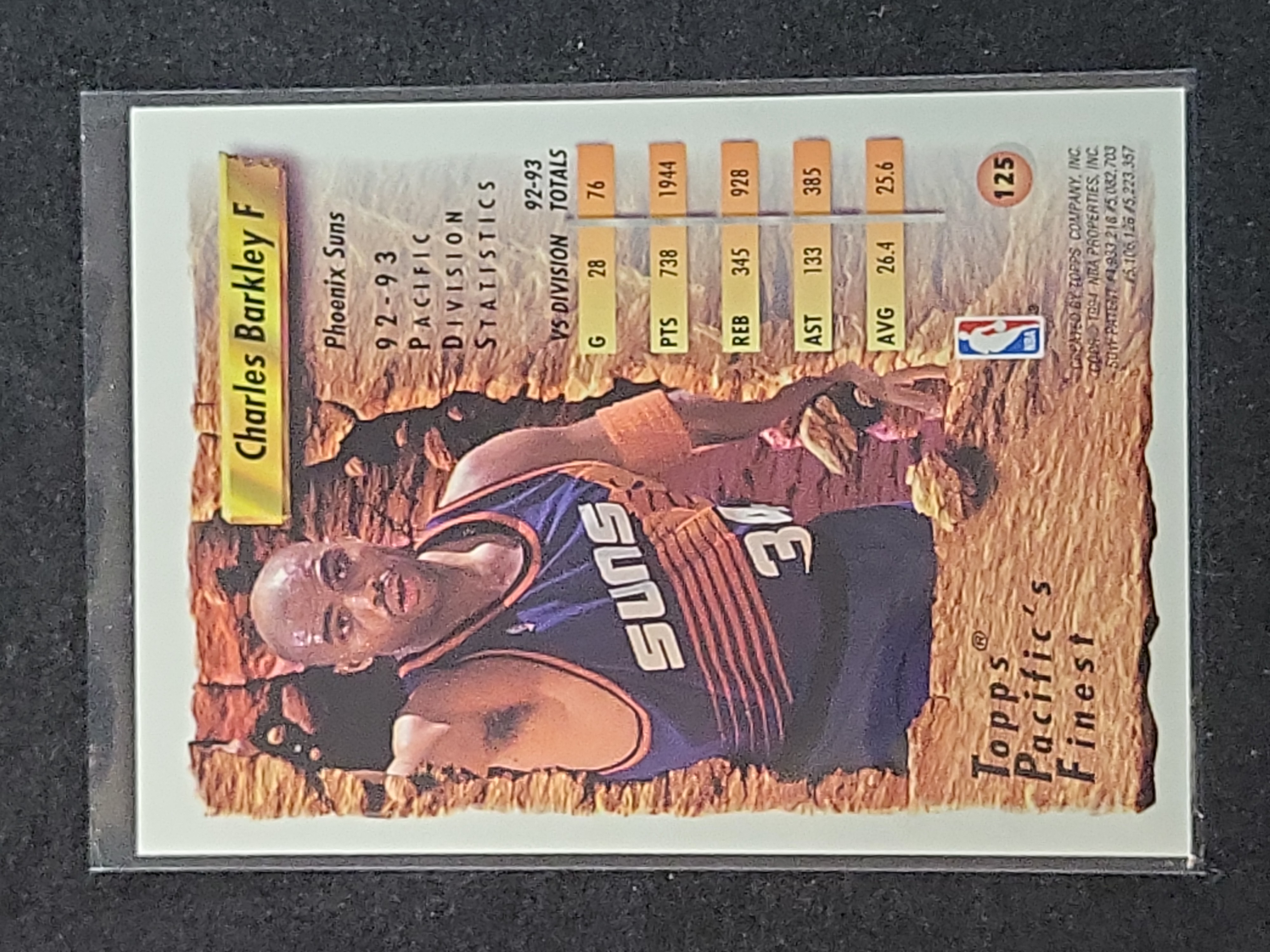 I03144 | 1993-94 Topps Finest Charles Barkley #125 Refractor Phoenix Suns Basketball Card