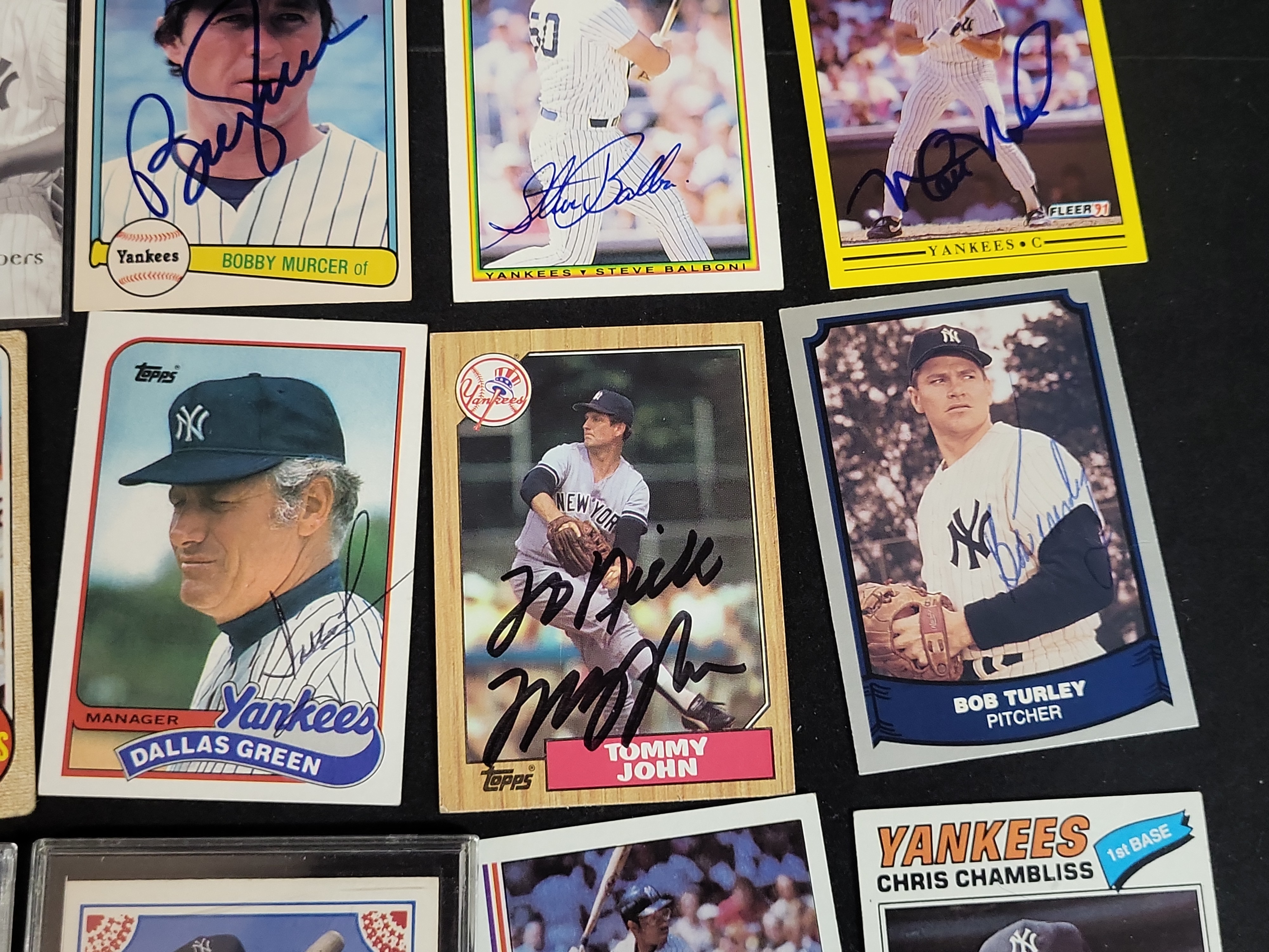 I03082 | A Collection of New York Yankees Baseball Cards Including Original Vintage and Autographed Examples