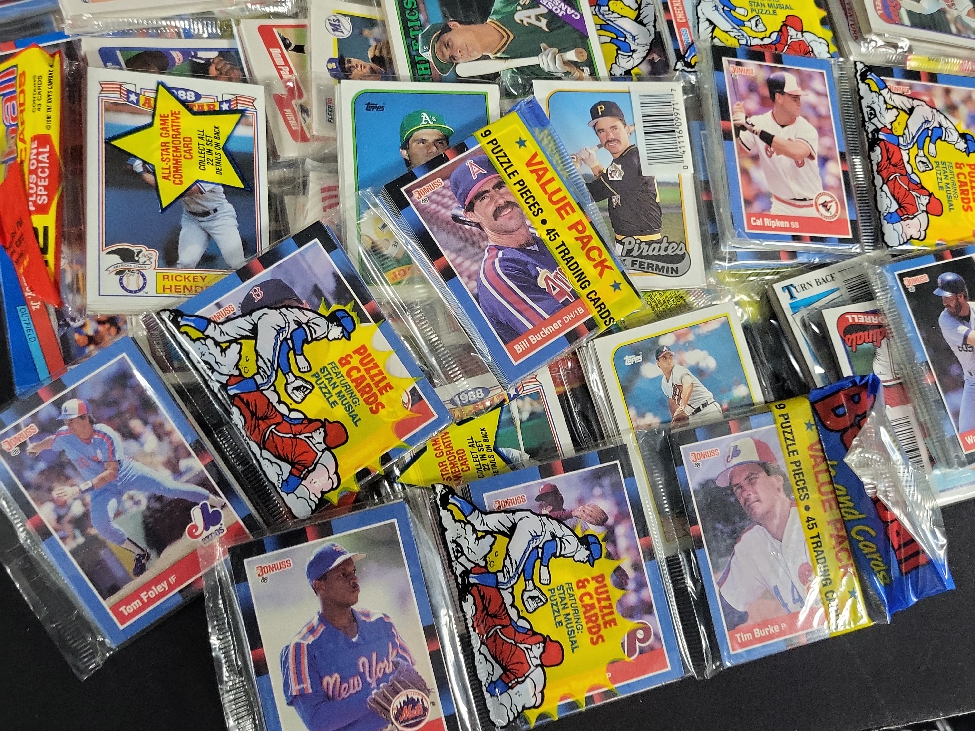 I03213 | An Assortment of Unopened Baseball Card Packs and Cards, 1987-1990