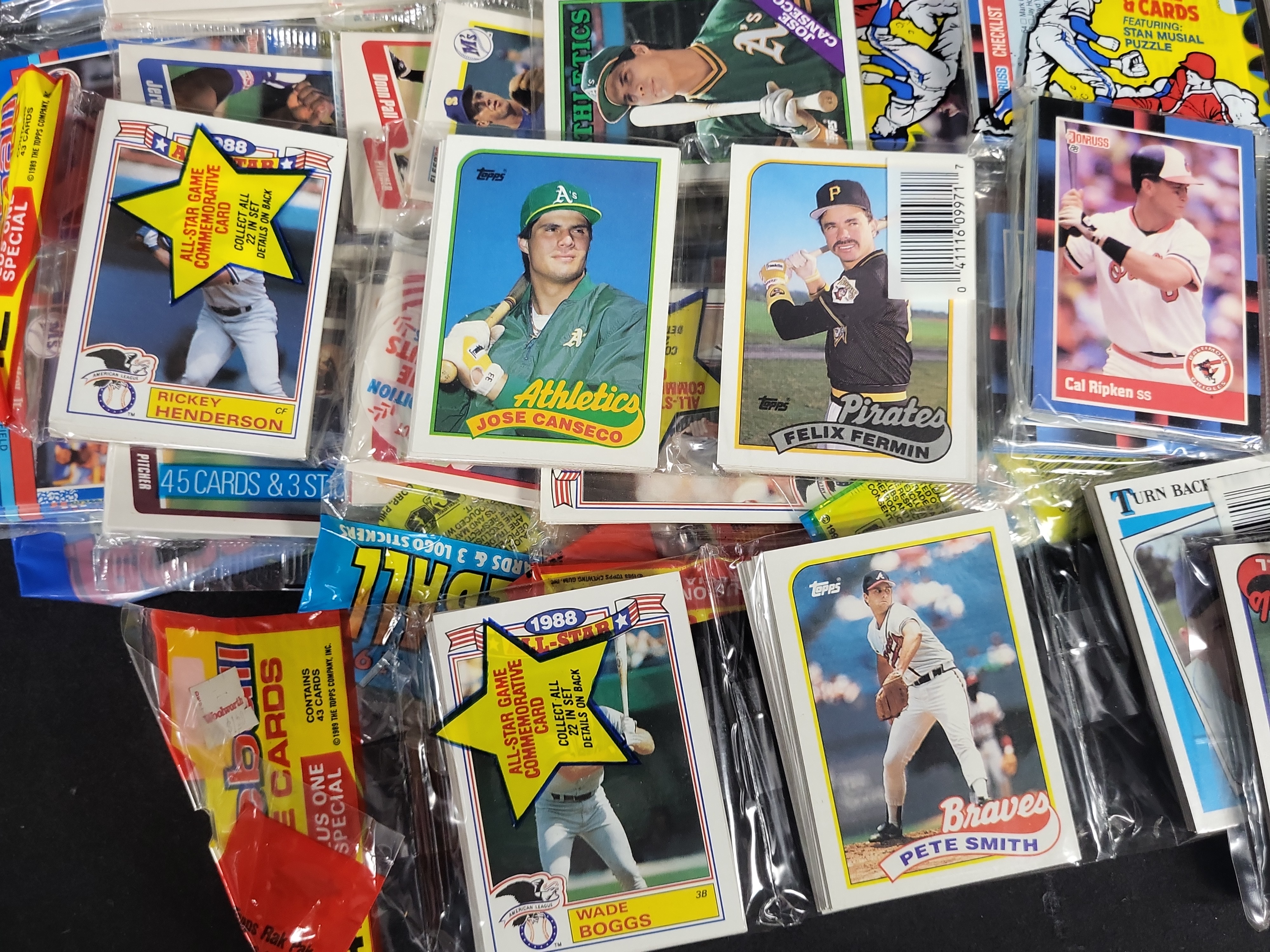 I03213 | An Assortment of Unopened Baseball Card Packs and Cards, 1987-1990