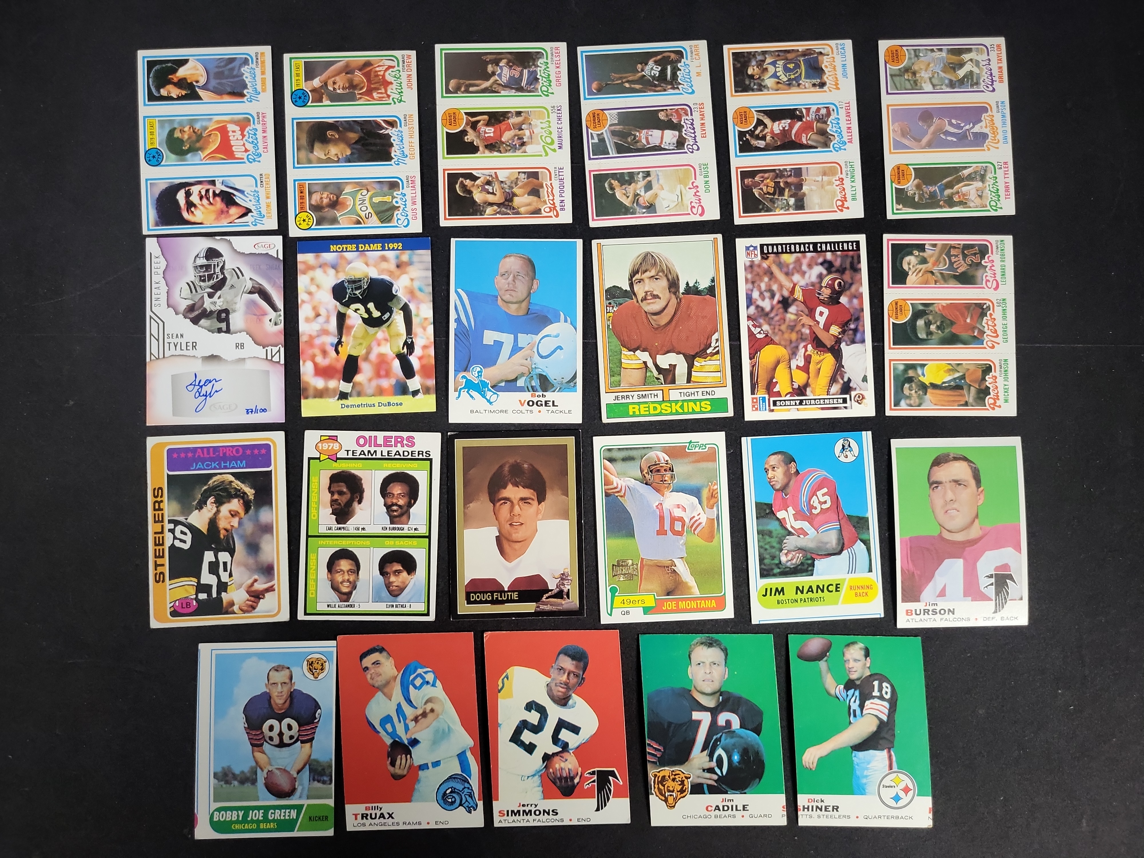 I03312 | An Assortment of Vintage and Modern Sports Trading Cards Including Topps Football and 1980-81 Topps Basketball Panels
