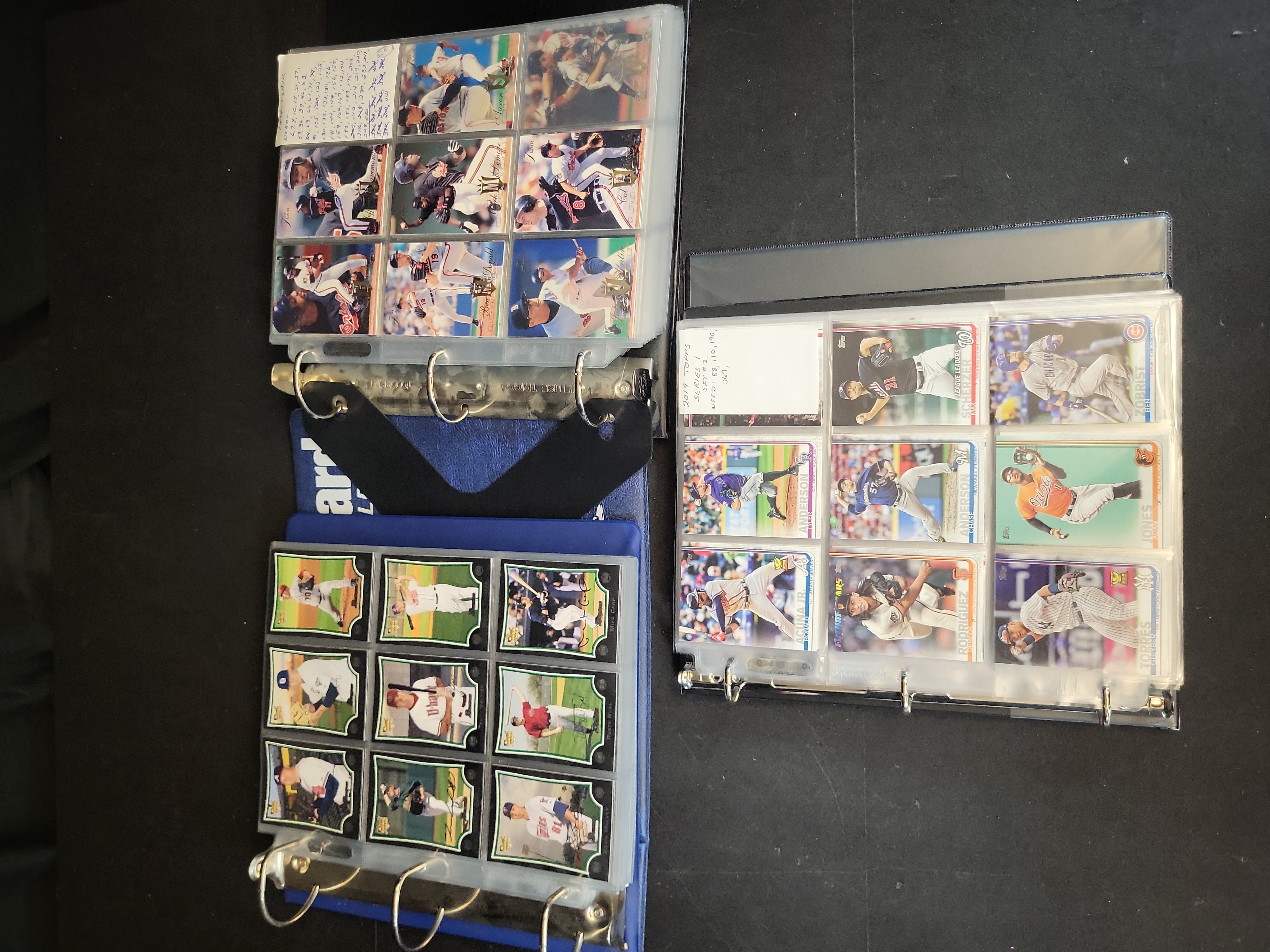 I03465 | A Collection of Baseball Trading Cards in Three Binders Featuring Topps Bowman and Flair Sets