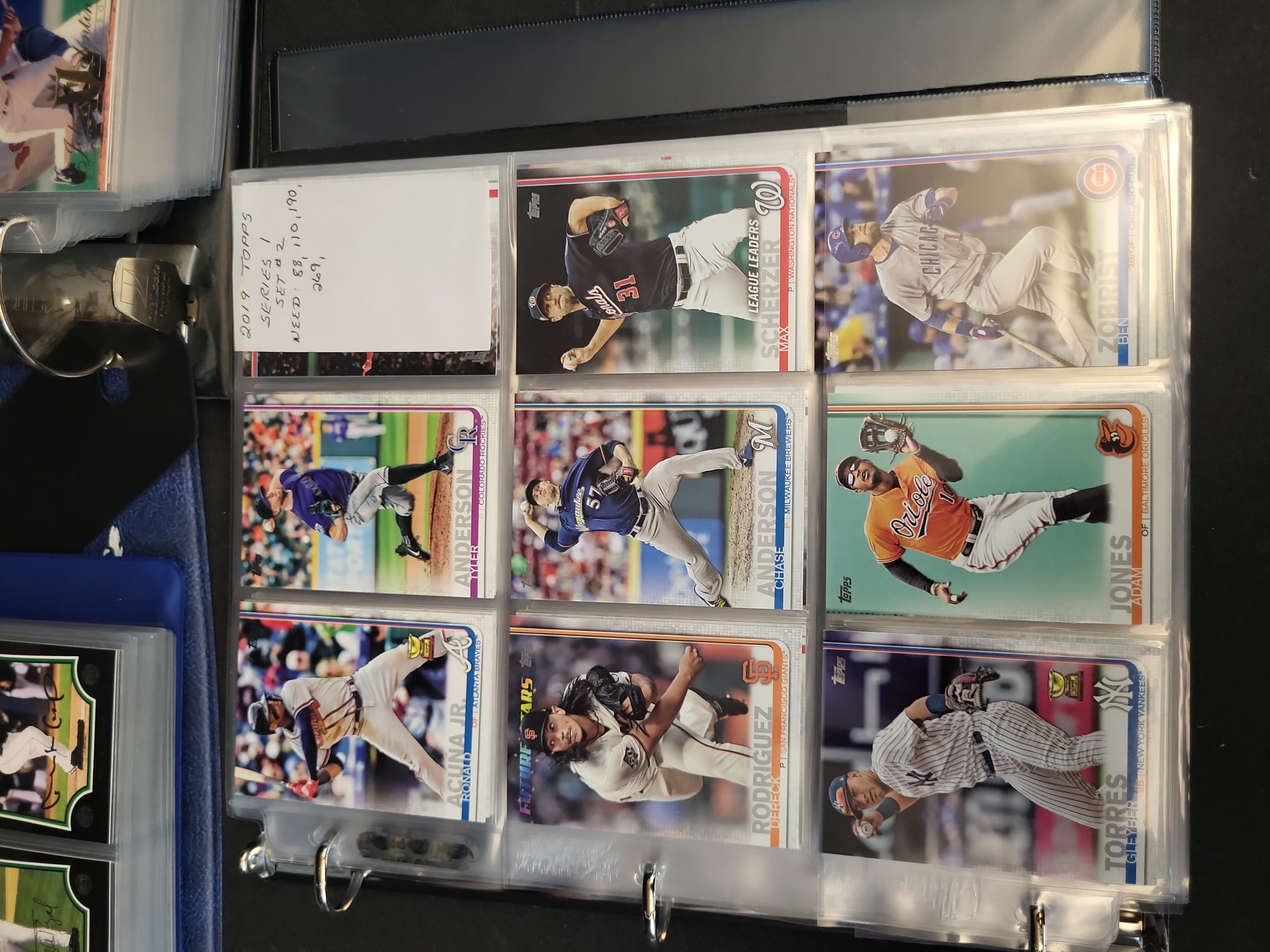 I03465 | A Collection of Baseball Trading Cards in Three Binders Featuring Topps Bowman and Flair Sets