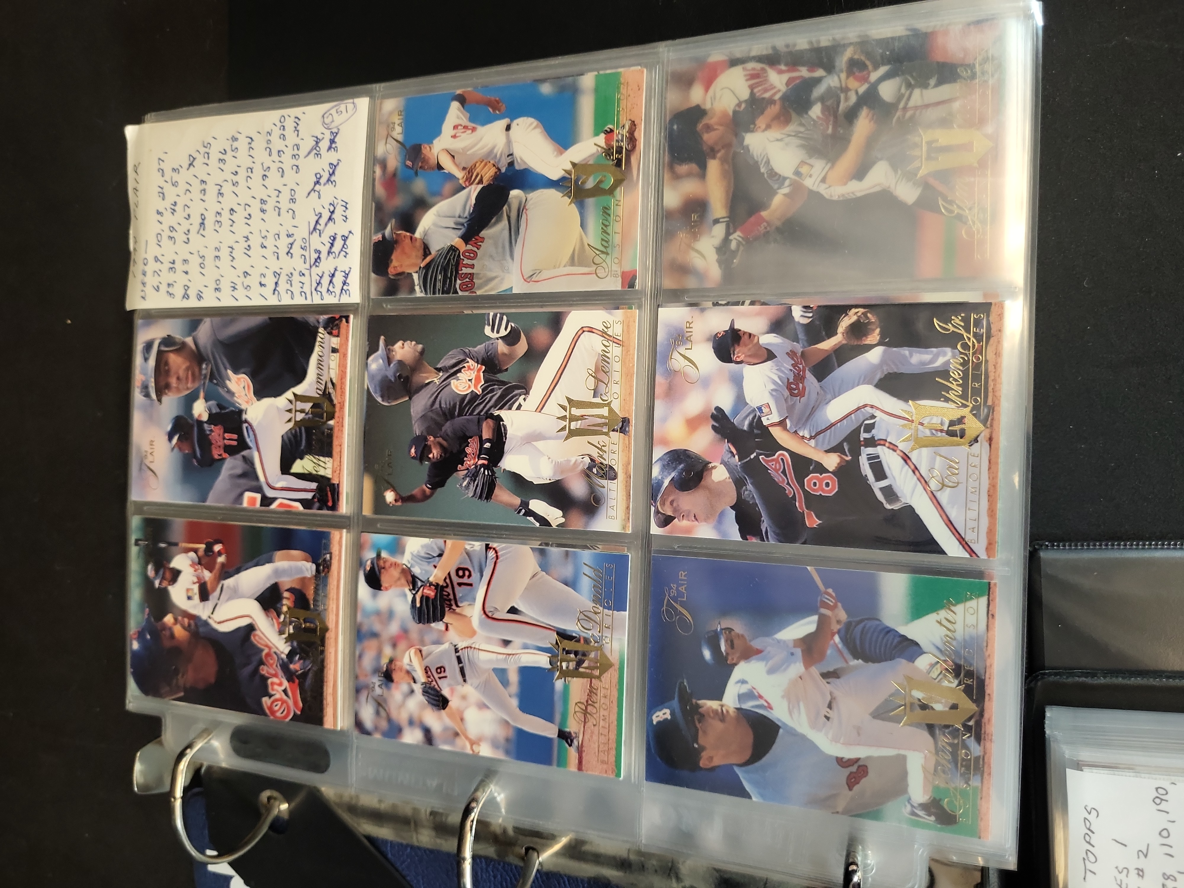 I03465 | A Collection of Baseball Trading Cards in Three Binders Featuring Topps Bowman and Flair Sets