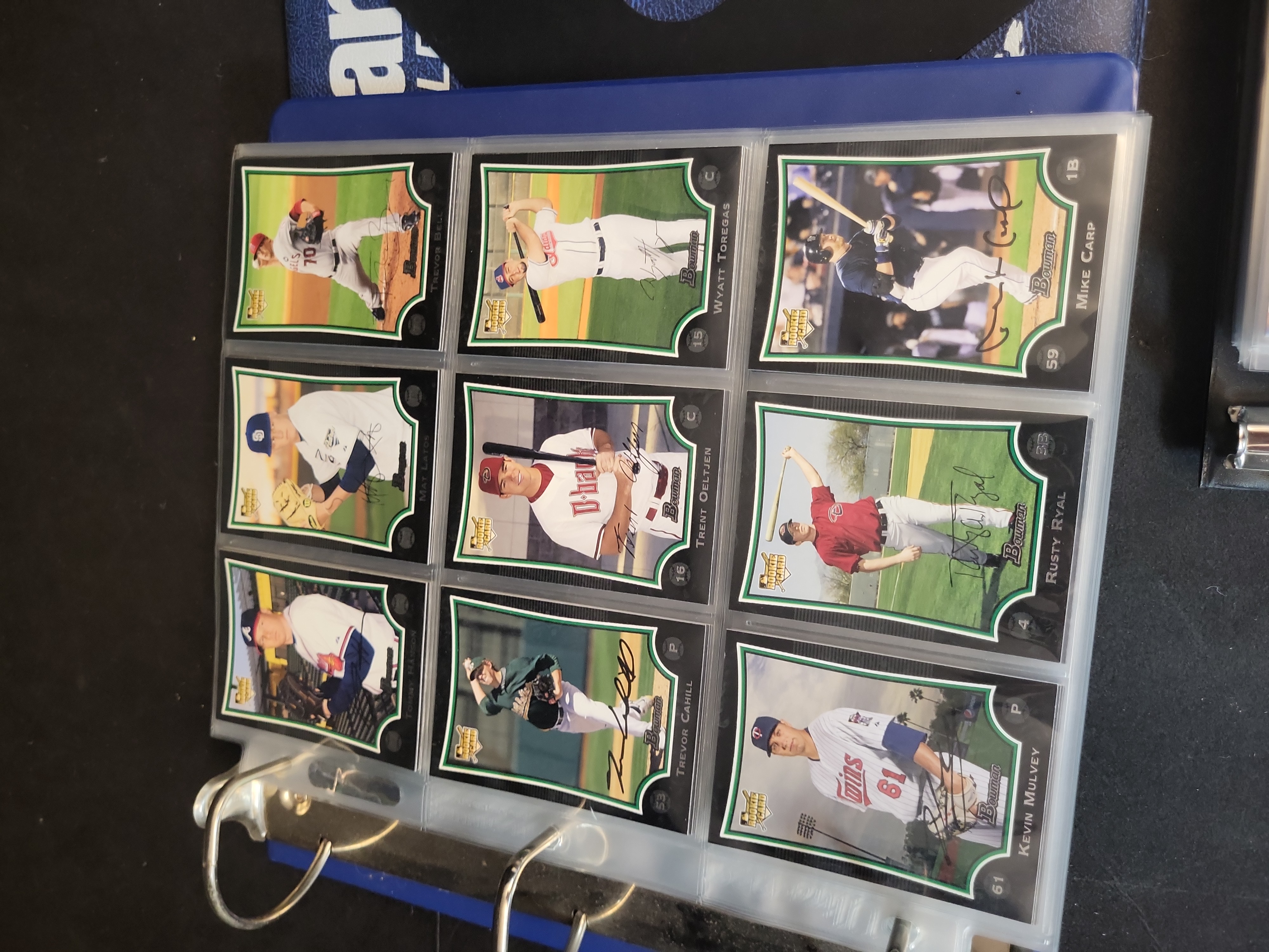 I03465 | A Collection of Baseball Trading Cards in Three Binders Featuring Topps Bowman and Flair Sets