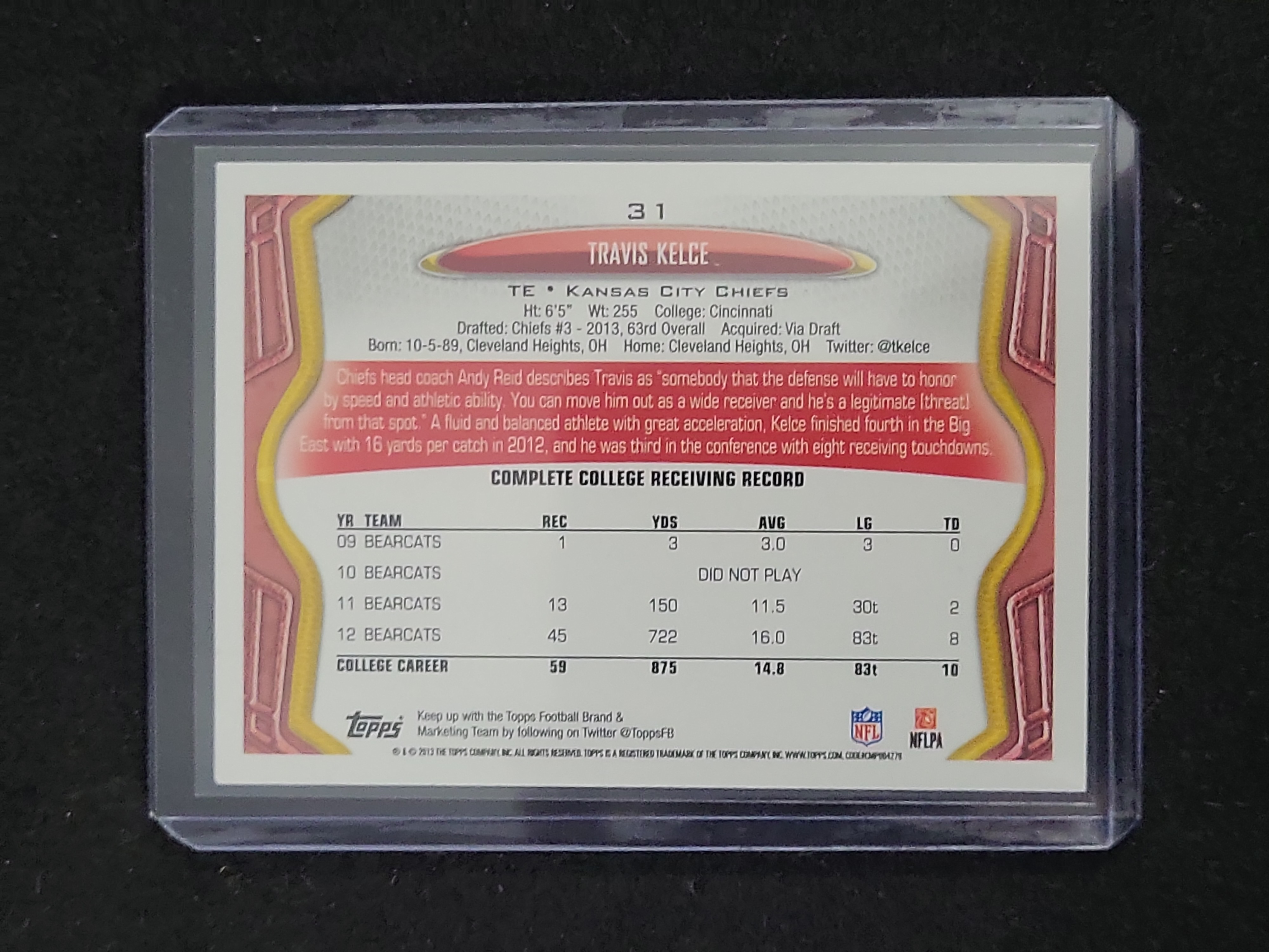 I01330 | 2013 Topps Travis Kelce Rookie Card #31 Kansas City Chiefs