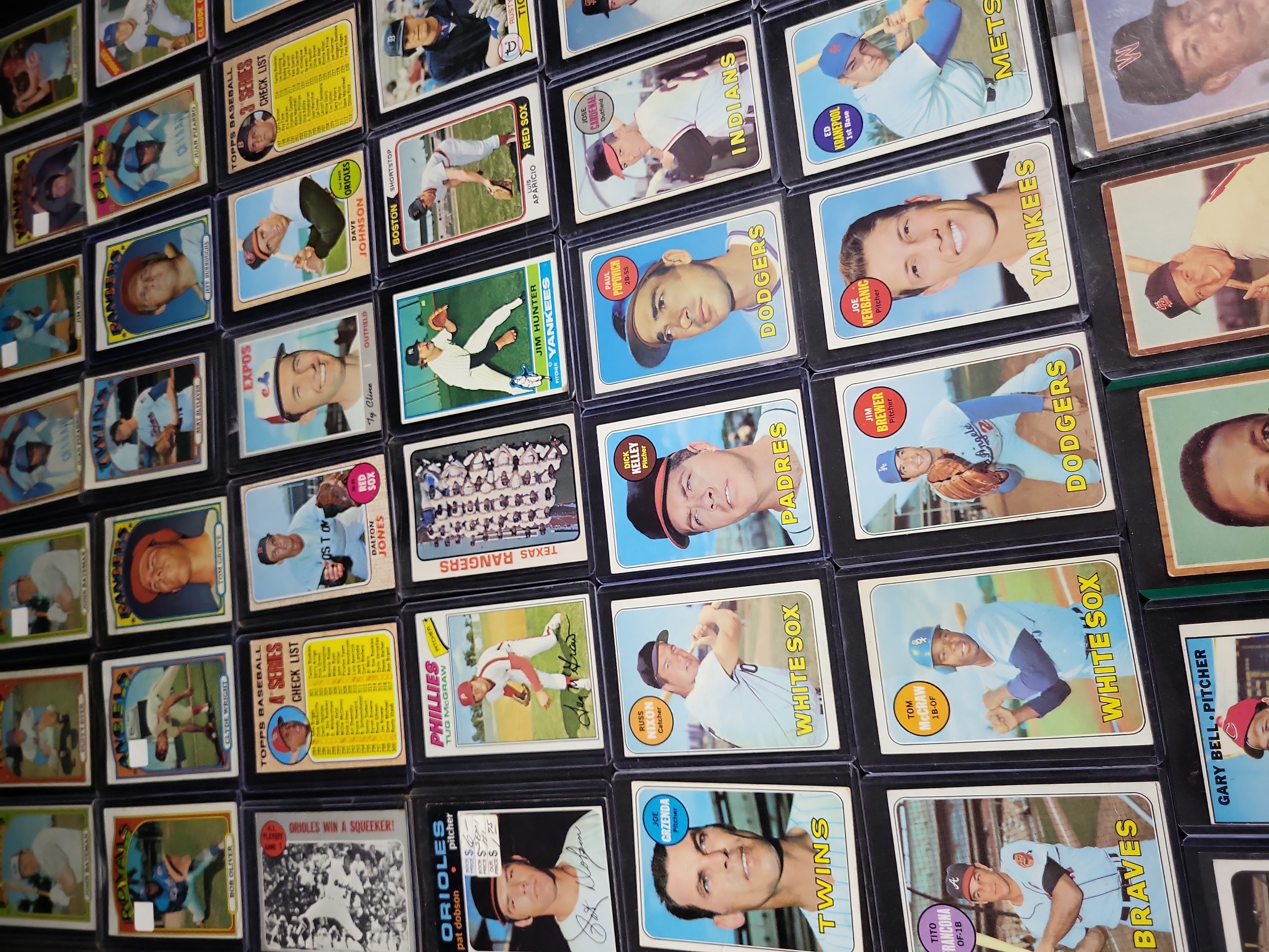 I03838 | A Collection of Vintage Topps Baseball Cards Featuring 1973 Carlton Fisk and 1972 Bert Blyleven