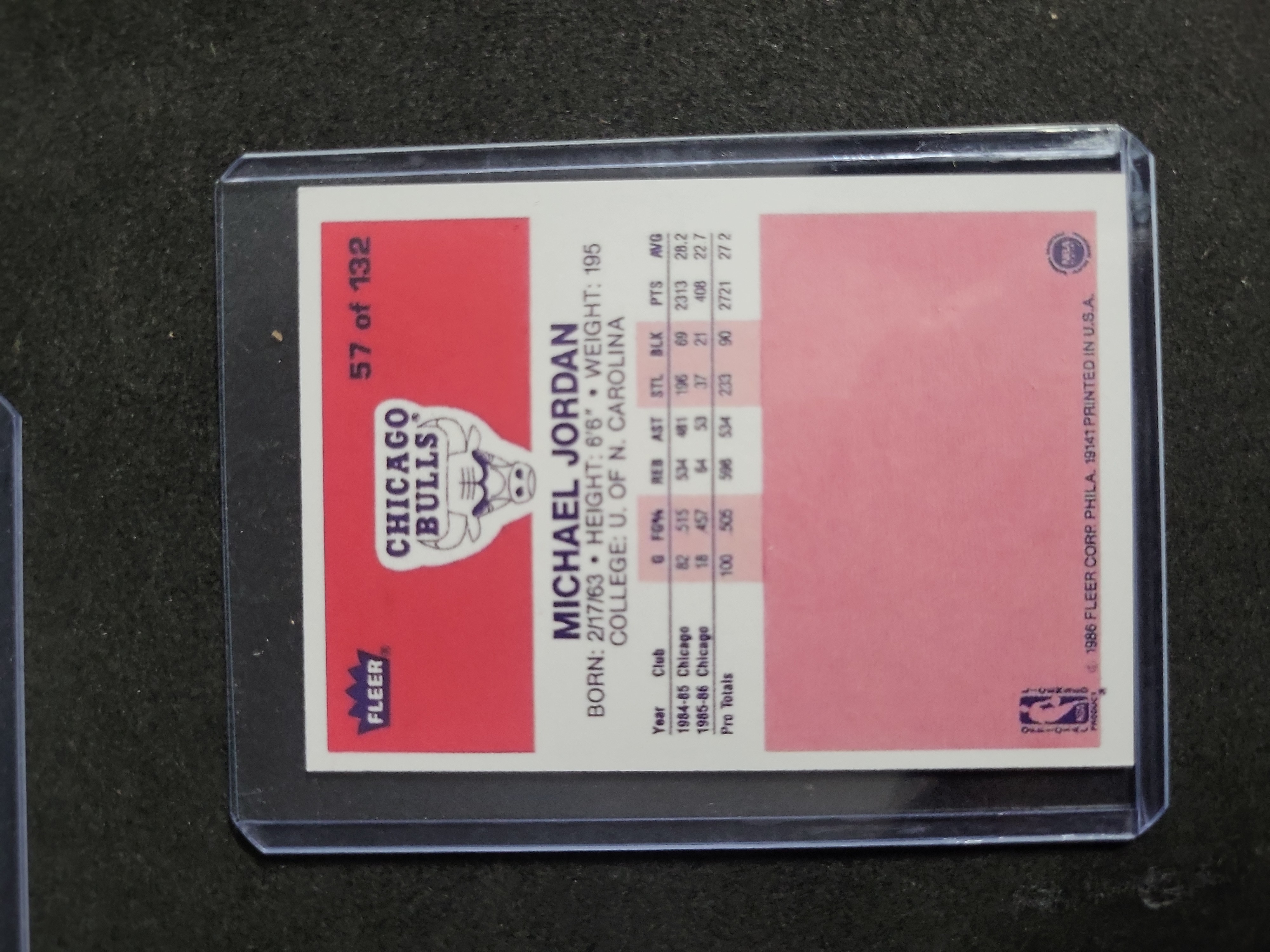 I03293 | Six REPRINT Michael Jordan Vintage Basketball Trading Cards Including 1986-87 Fleer