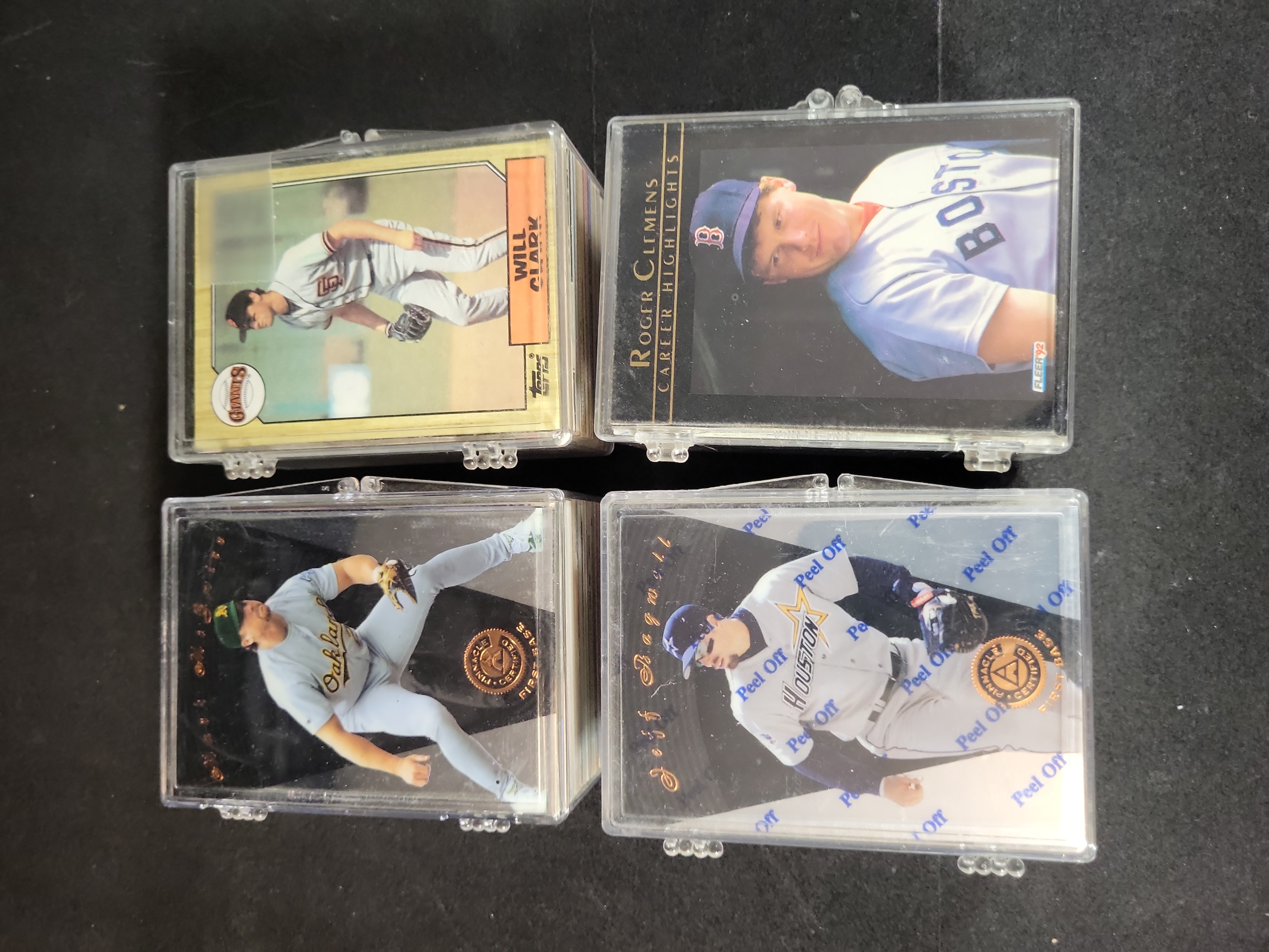 I03224 | A Collection of Baseball Trading Card Player Lots Including Jeff Bagwell Roger Clemens Mark McGwire and Will Clark