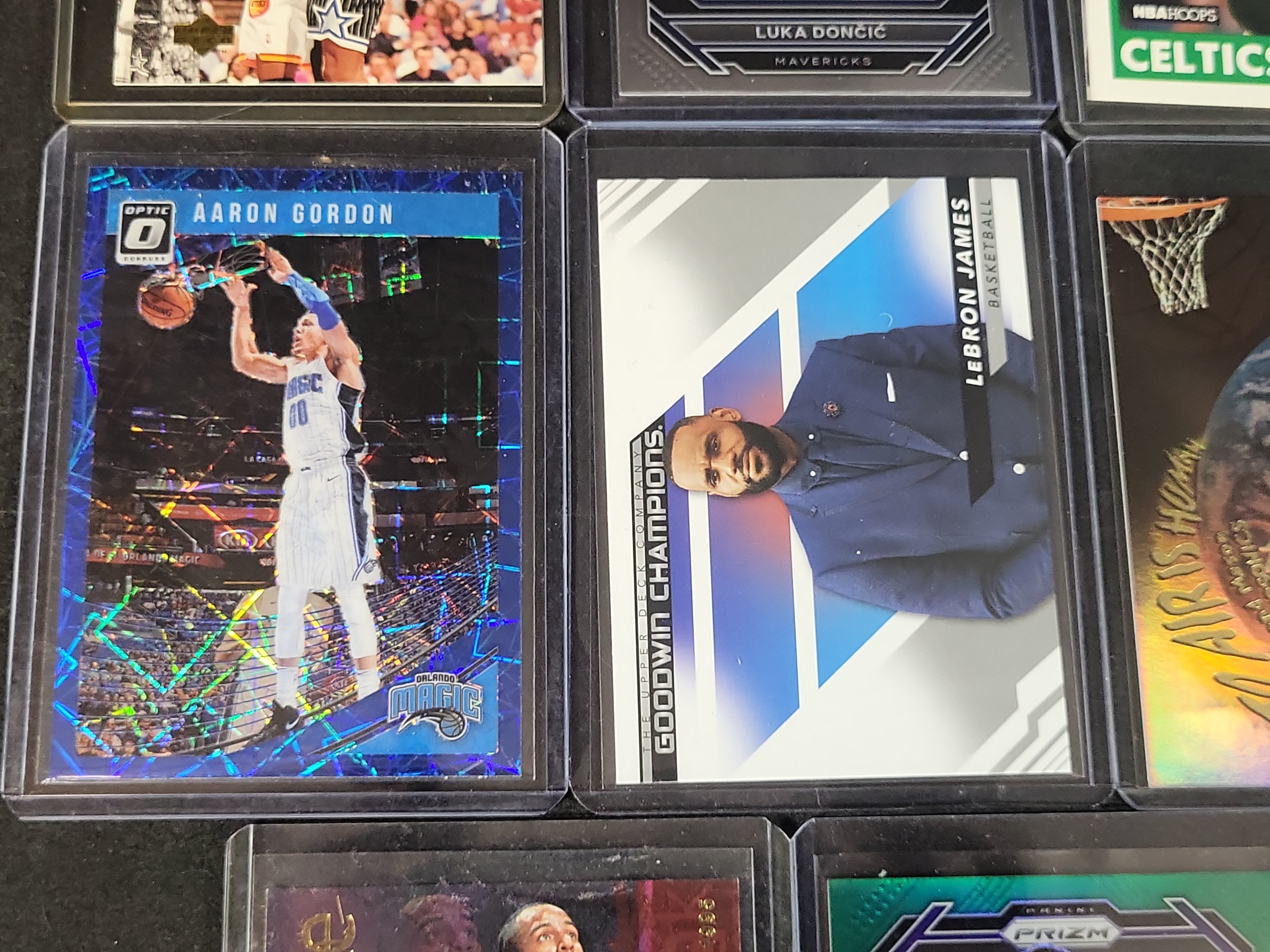 I03642 | An Assortment of Modern and Vintage-Style Basketball Trading Cards Including Panini Prizm, Fleer, and Upper Deck