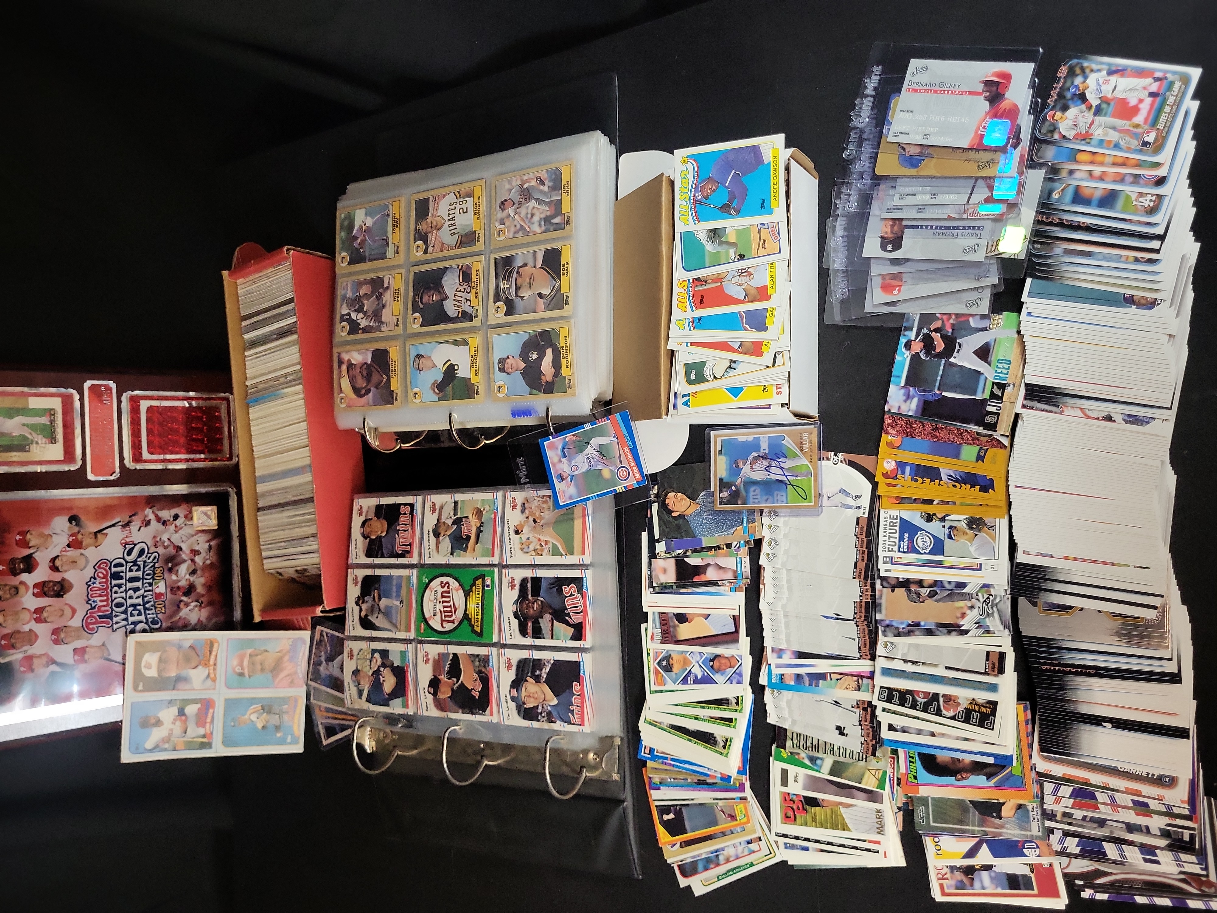 I03655 | A Collection of Baseball Trading Cards and Memorabilia Featuring 1988 Fleer and Philadelphia Phillies 2008 World Series Plaque