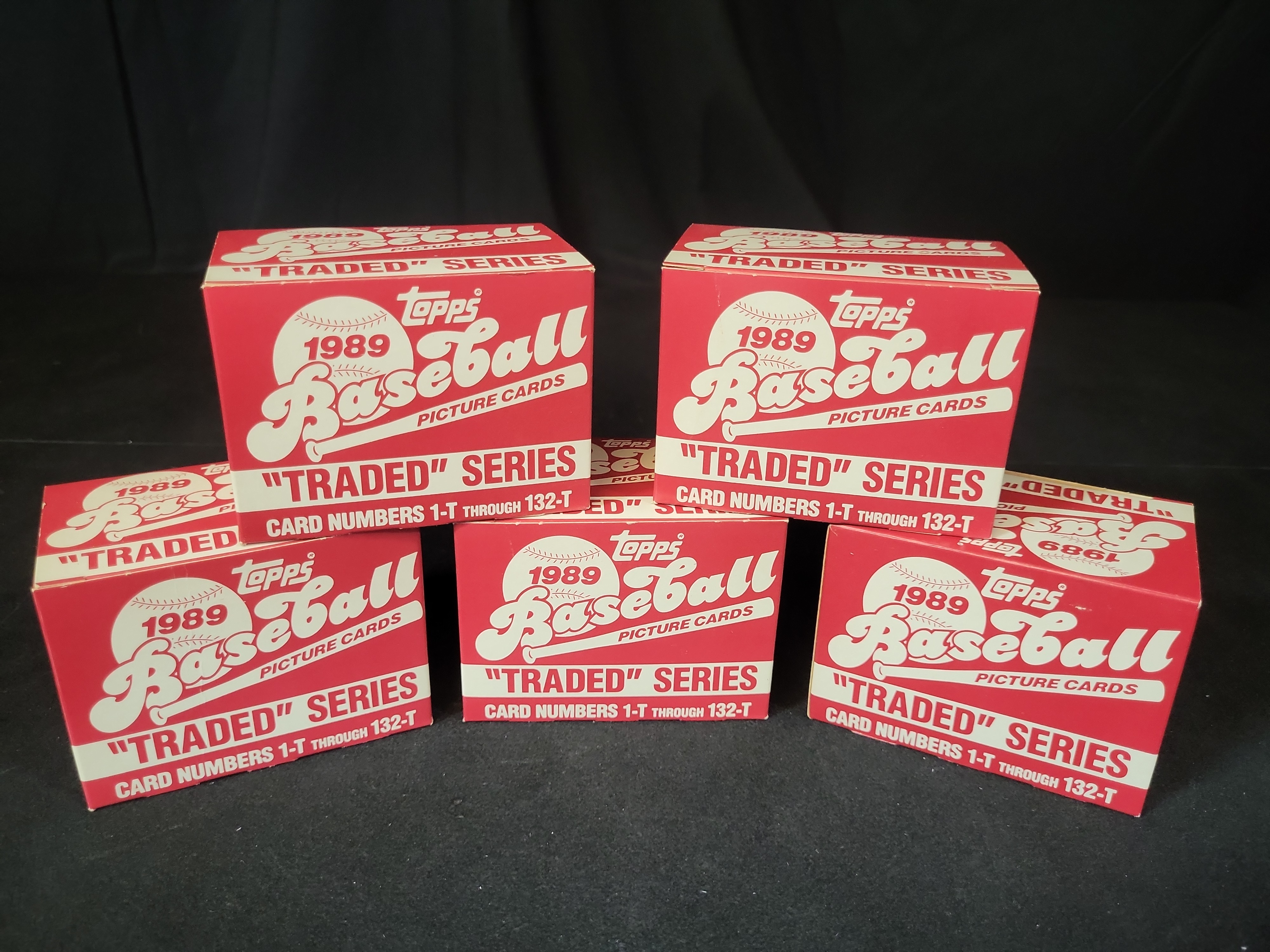 I03251 | Lot of Five 1989 Topps Baseball Traded Series Complete Box Sets
