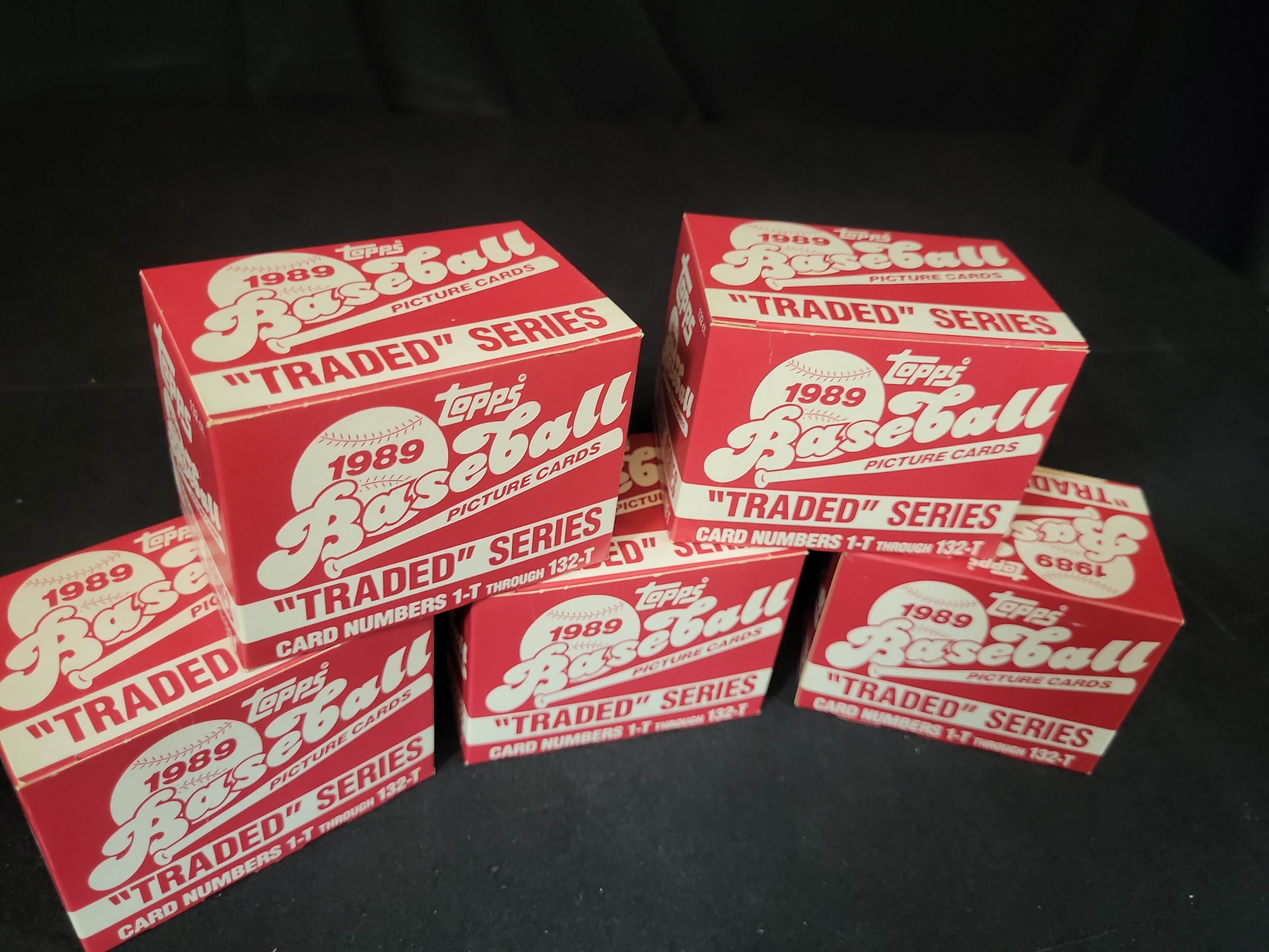 I03251 | Lot of Five 1989 Topps Baseball Traded Series Complete Box Sets