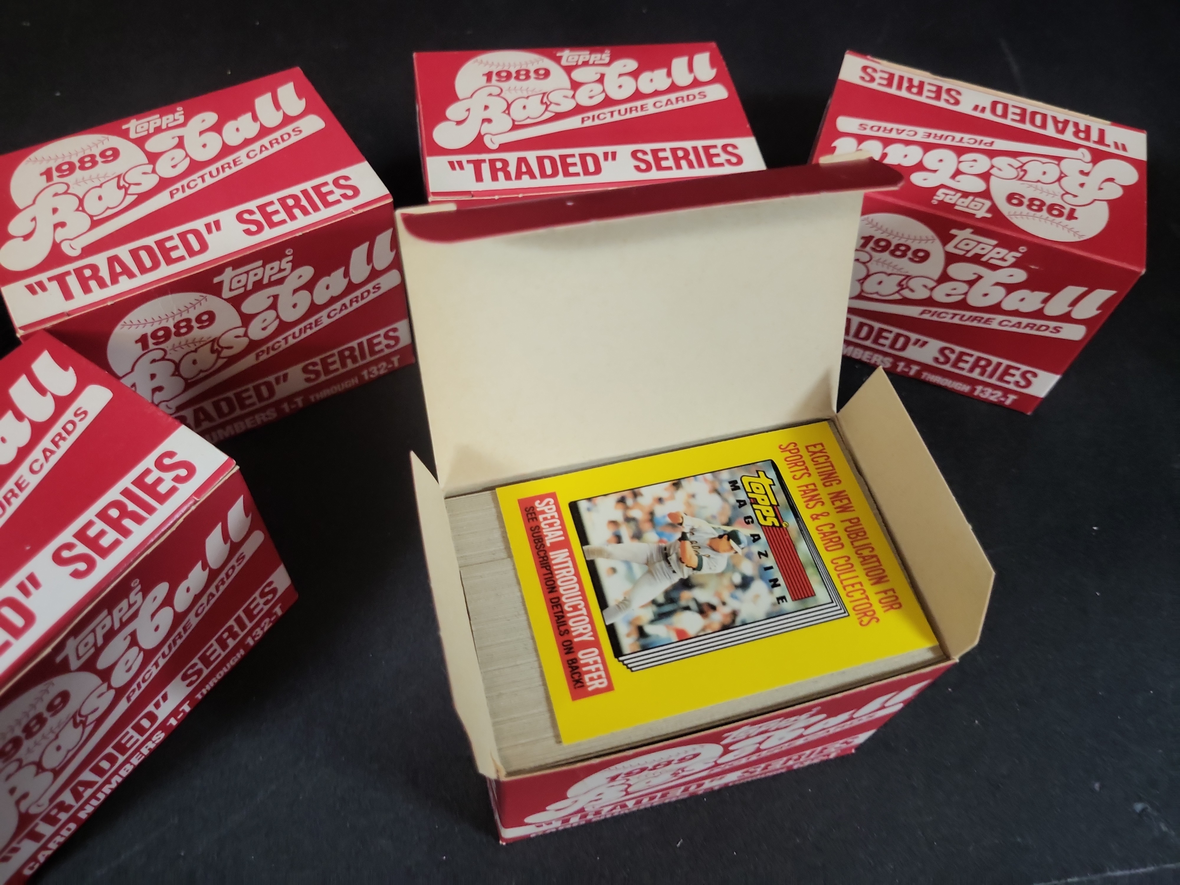 I03251 | Lot of Five 1989 Topps Baseball Traded Series Complete Box Sets