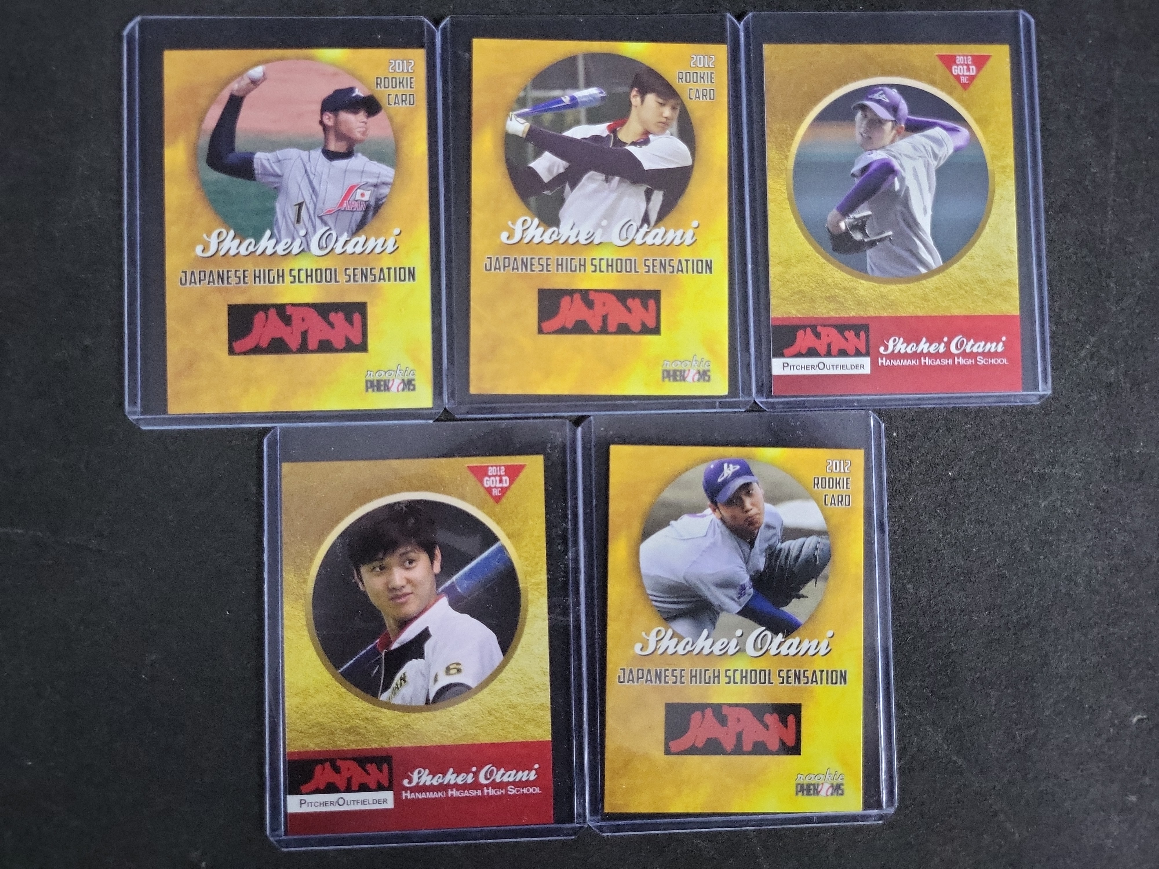I03278 | Five 2012 Rookie Phenoms Shohei Ohtani Japanese High School Sensation Trading Cards