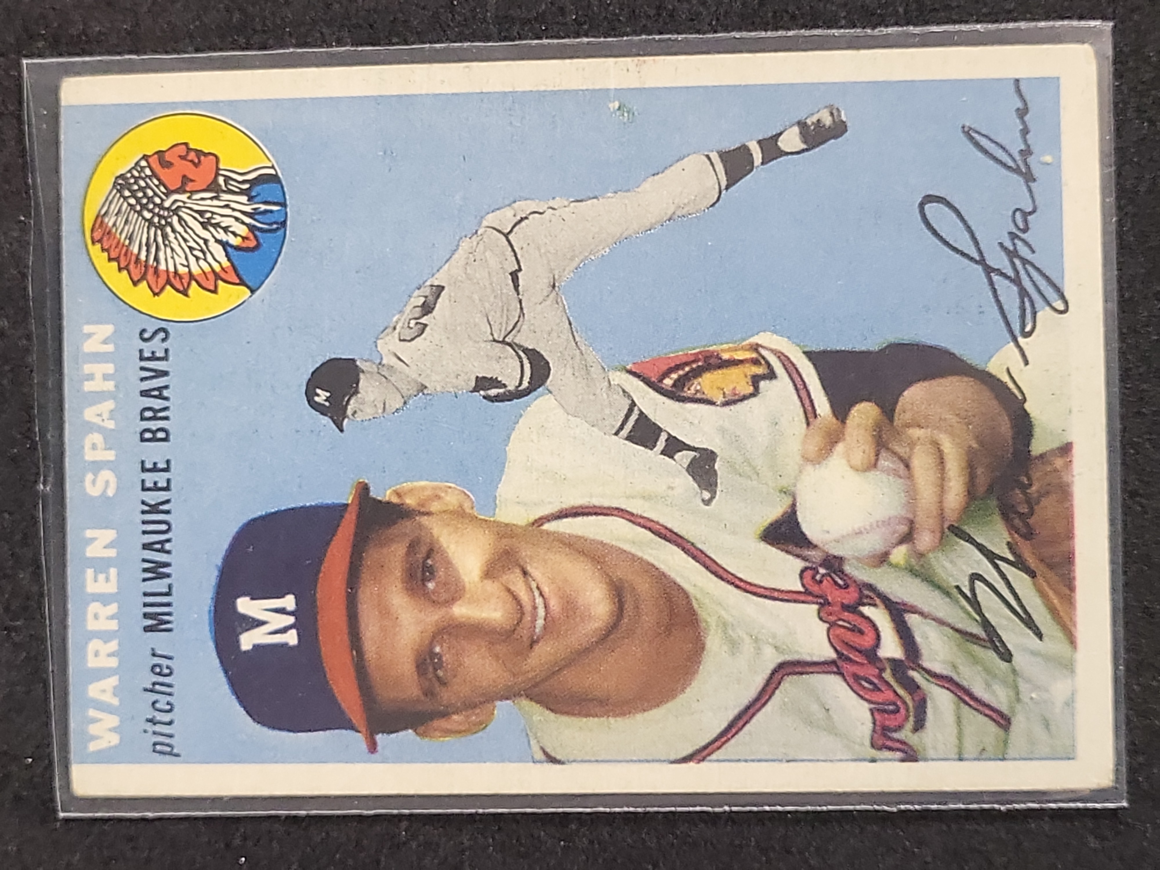 I03877 | 1954 Topps #20 Warren Spahn Milwaukee Braves Baseball Card