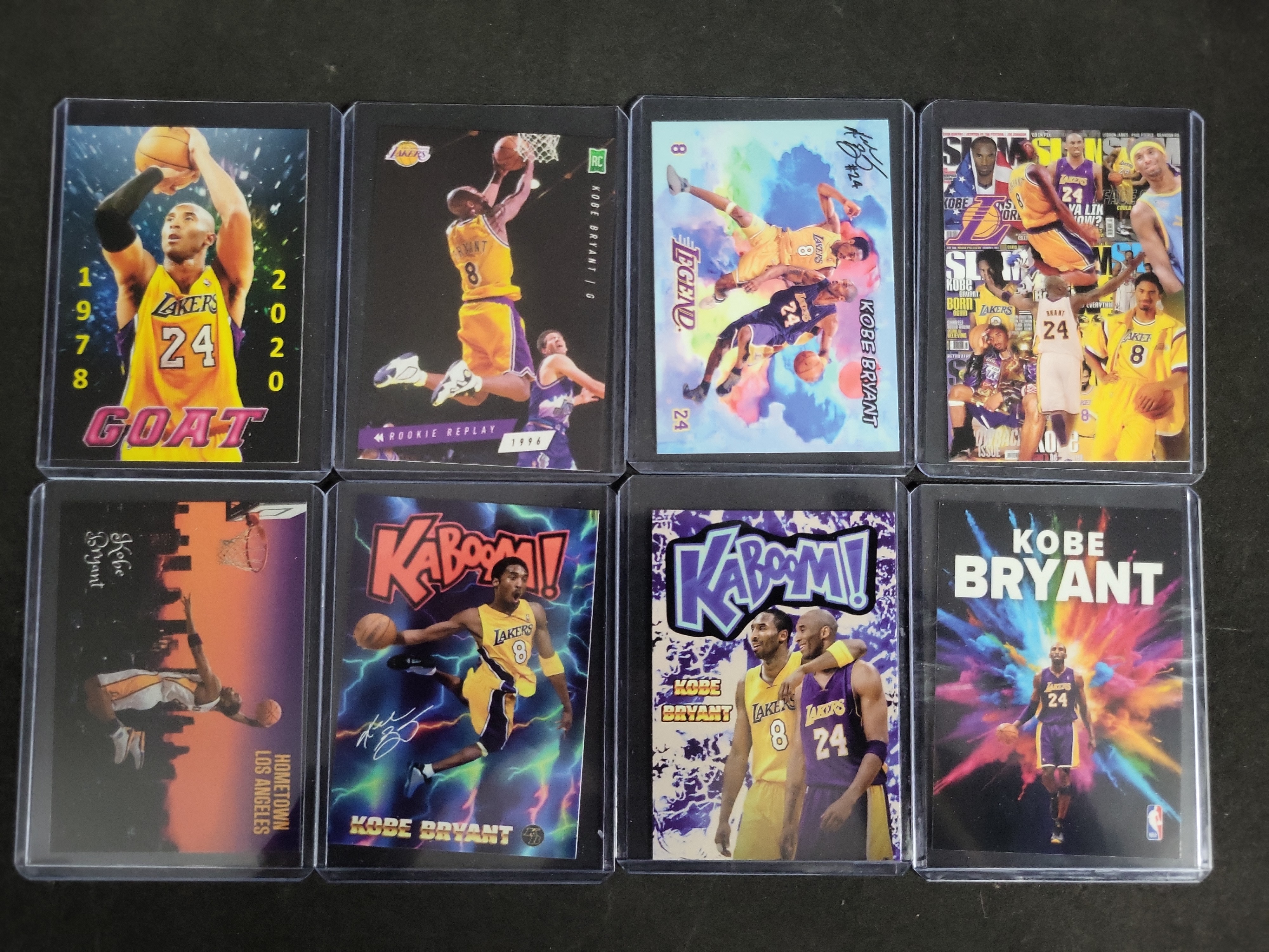 I03282 | A Collection of Eight Kobe Bryant Custom Art and Novelty Basketball Cards