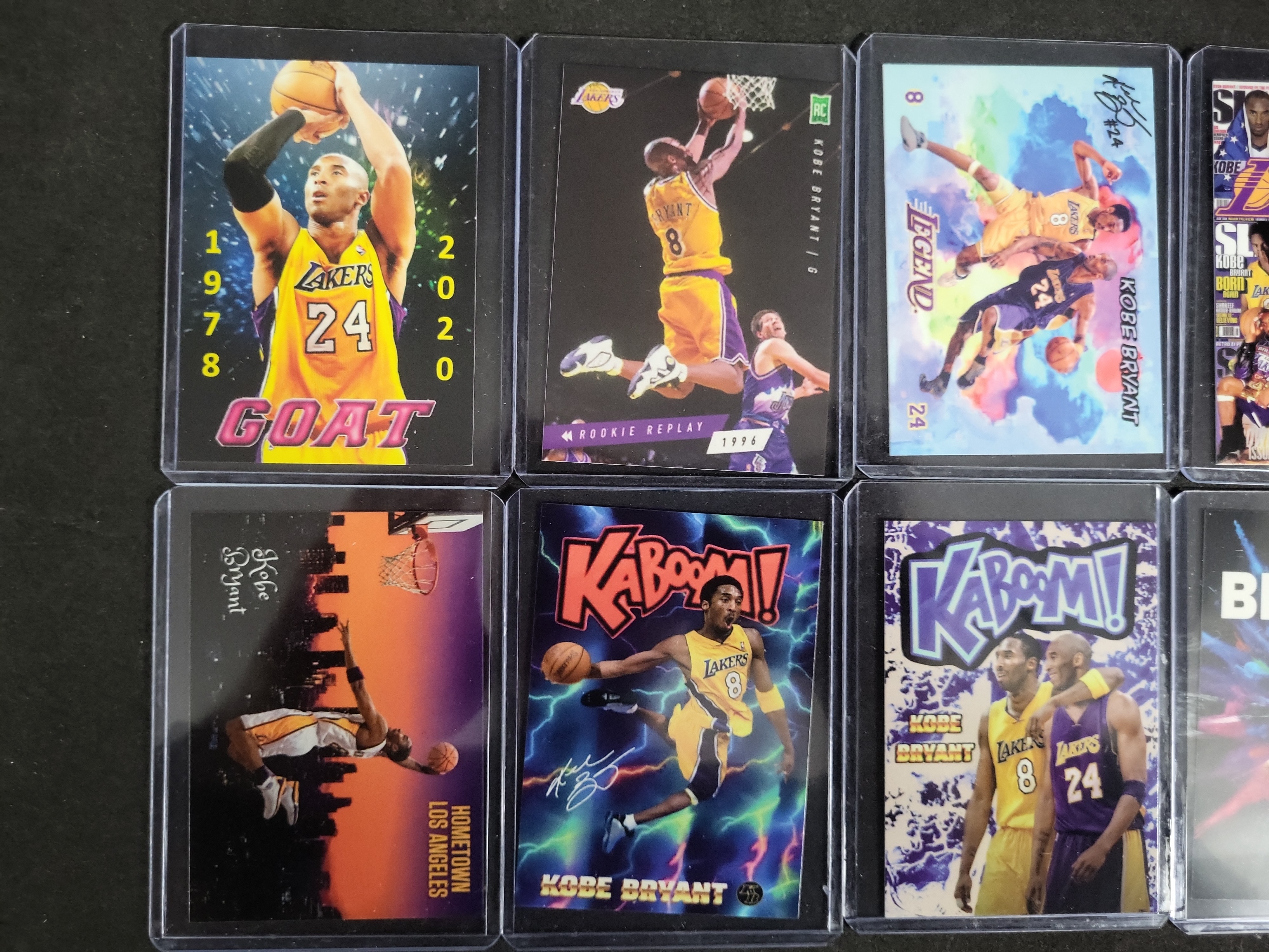 I03282 | A Collection of Eight Kobe Bryant Custom Art and Novelty Basketball Cards