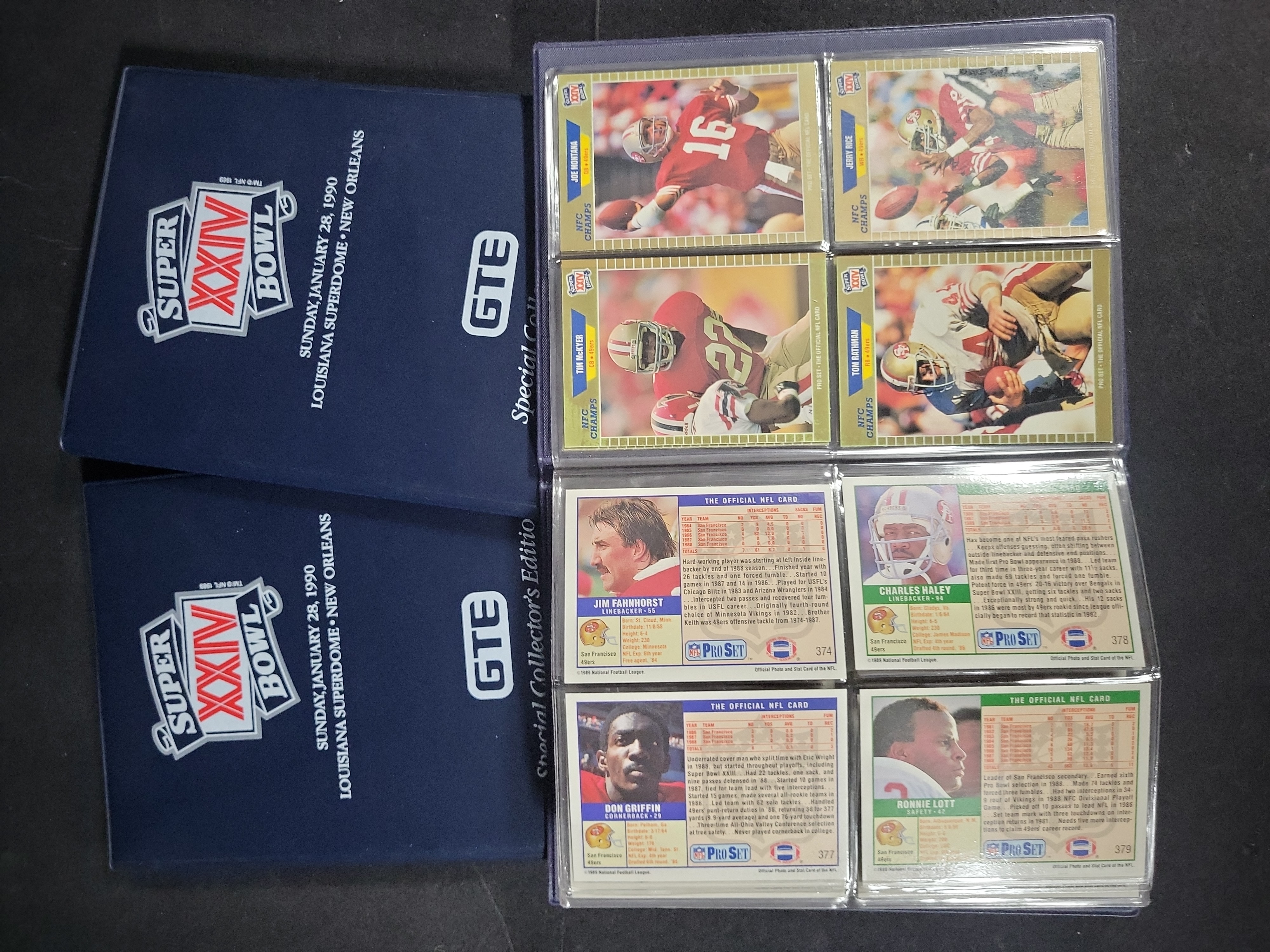 I03202 | Three 1990 Pro Set Super Bowl XXIV GTE Special Collector's Edition Trading Card Sets