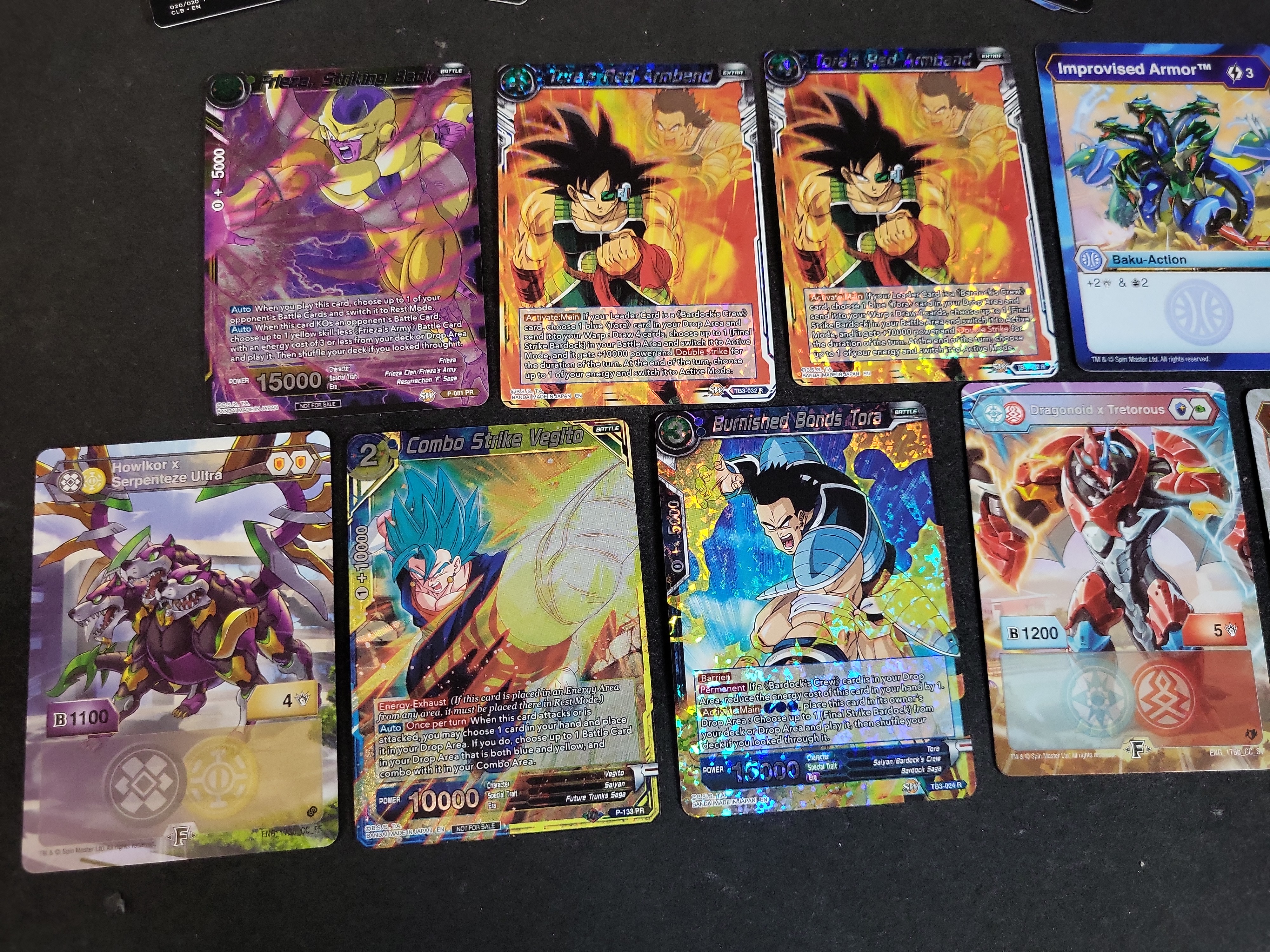 I03936 | An Assortment of Trading Cards Including Dragon Ball Super, Yu-Gi-Oh!, Bakugan, and Magic: The Gathering