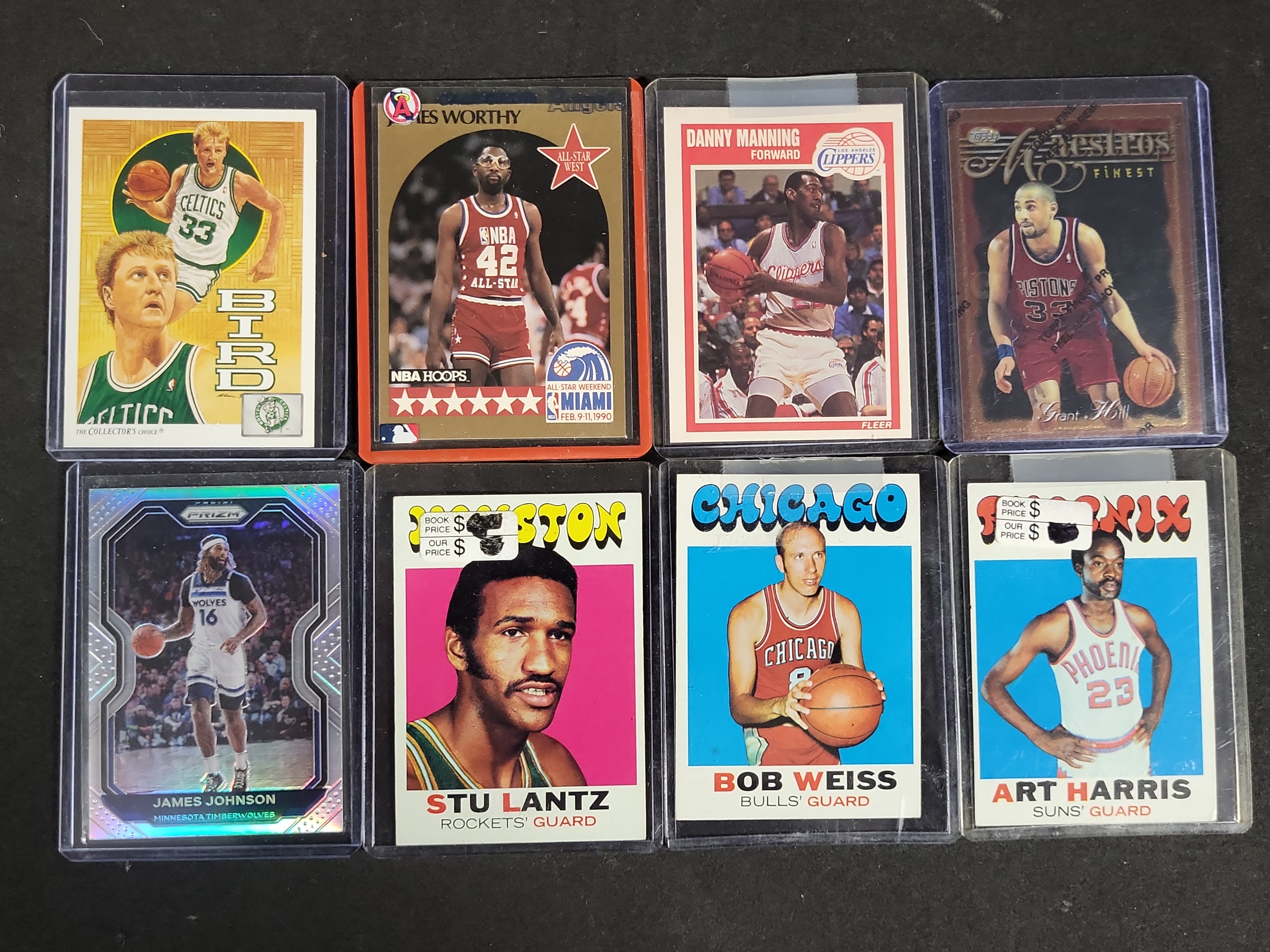 I03836 | A Lot of Eight Assorted Basketball Trading Cards Including 1988-89 Fleer Danny Manning Rookie and 1970s Topps