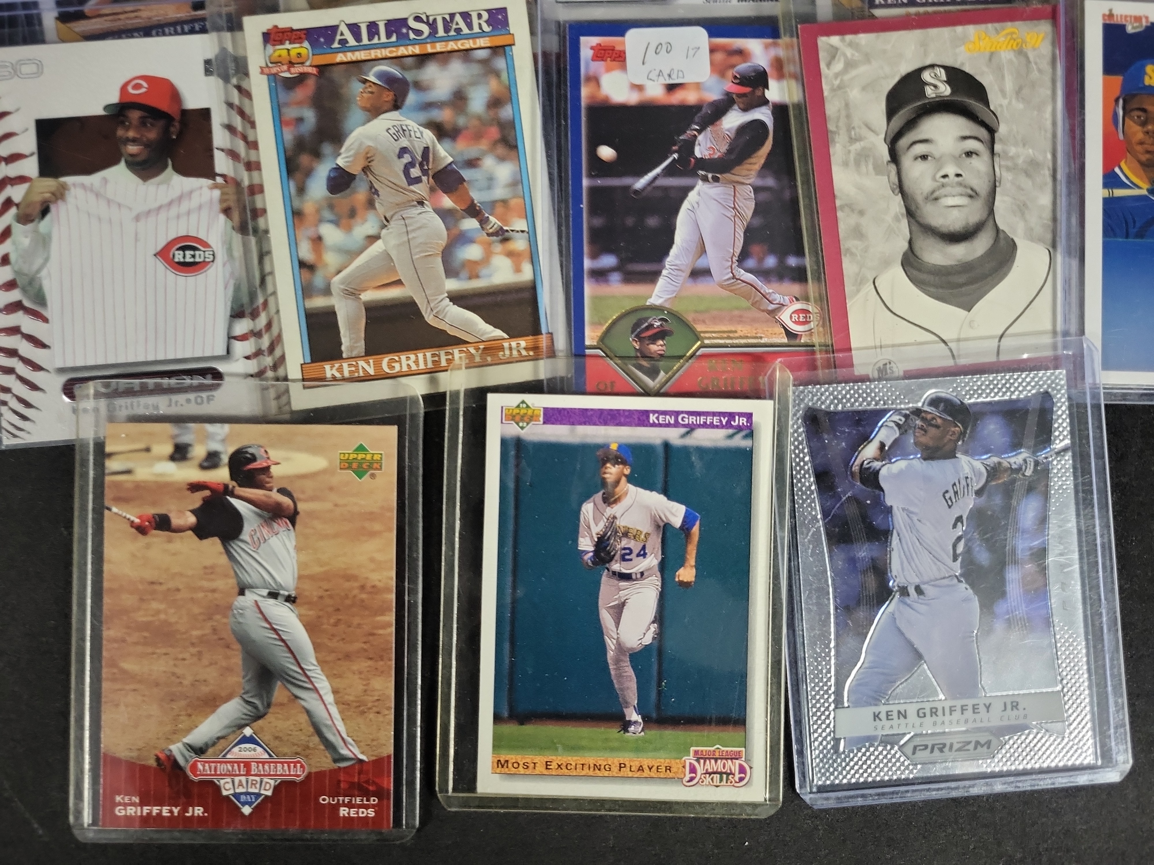 I03840 | A Collection of 24 Ken Griffey Jr. Baseball Cards Including Topps Upper Deck Fleer and Donruss