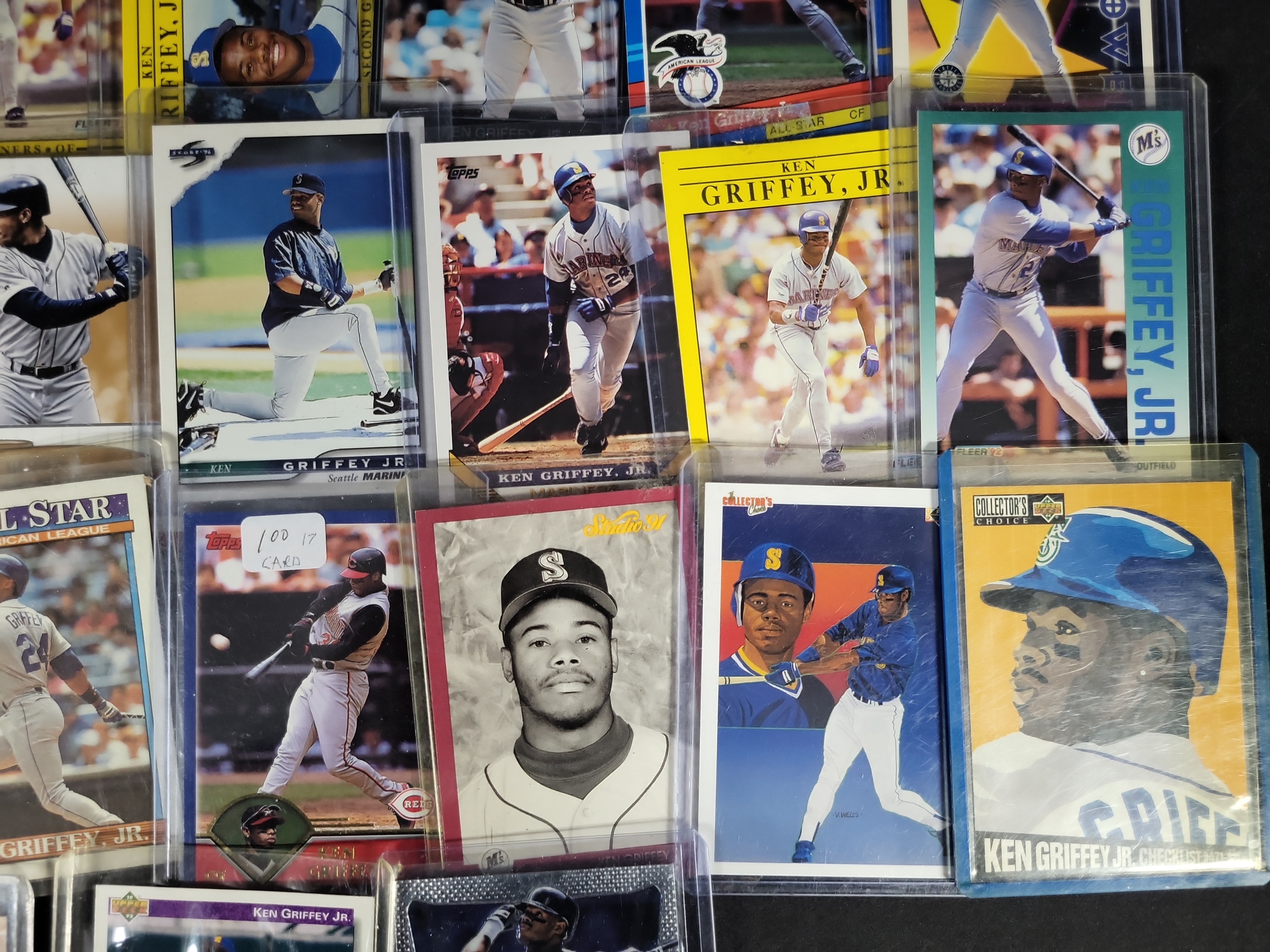 I03840 | A Collection of 24 Ken Griffey Jr. Baseball Cards Including Topps Upper Deck Fleer and Donruss