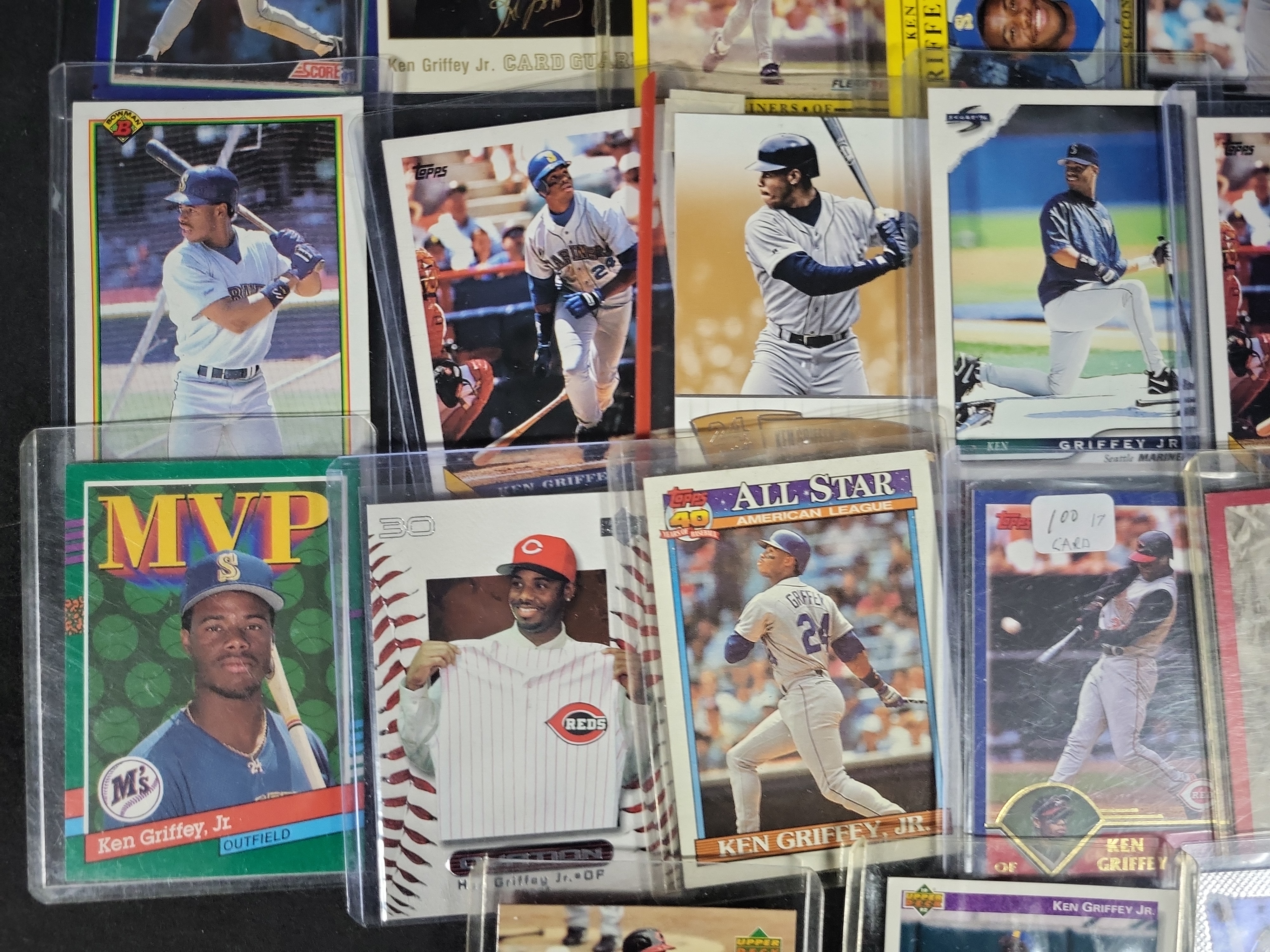 I03840 | A Collection of 24 Ken Griffey Jr. Baseball Cards Including Topps Upper Deck Fleer and Donruss