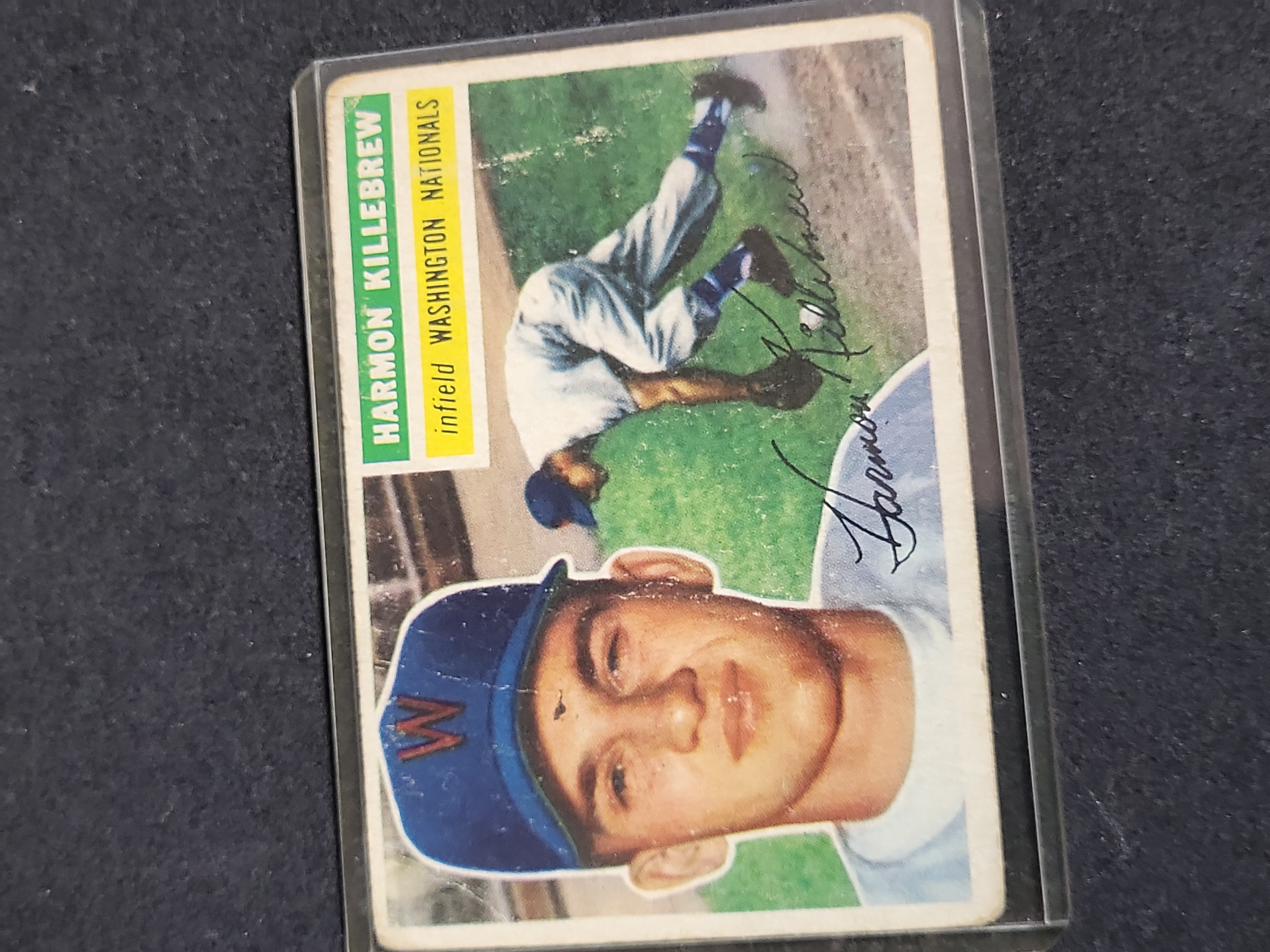 I03878 | 1956 Topps Harmon Killebrew #164 Baseball Card Washington Nationals Gray Back