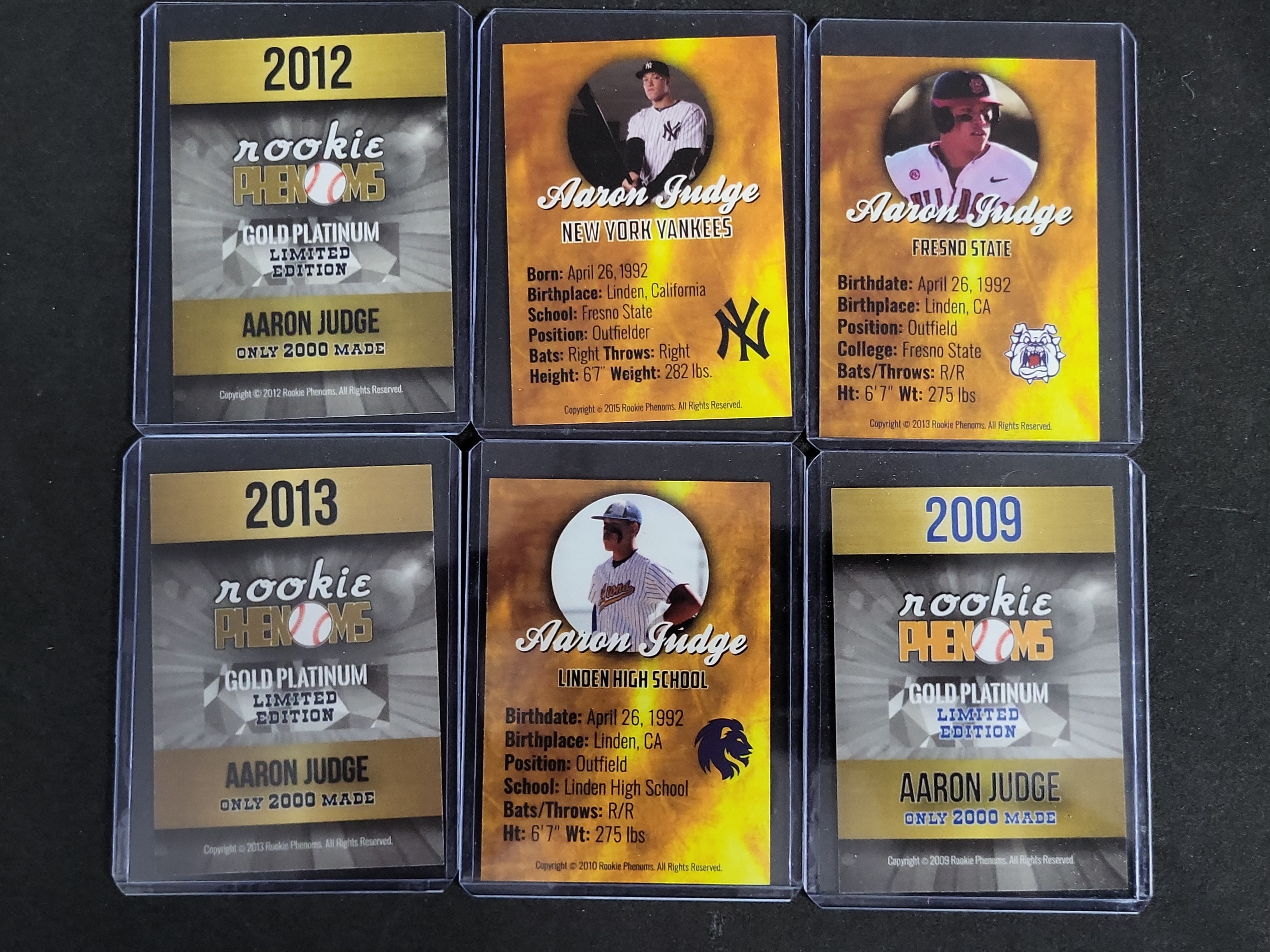 I03273 | A Collection of Six Aaron Judge Rookie Phenoms Baseball Cards
