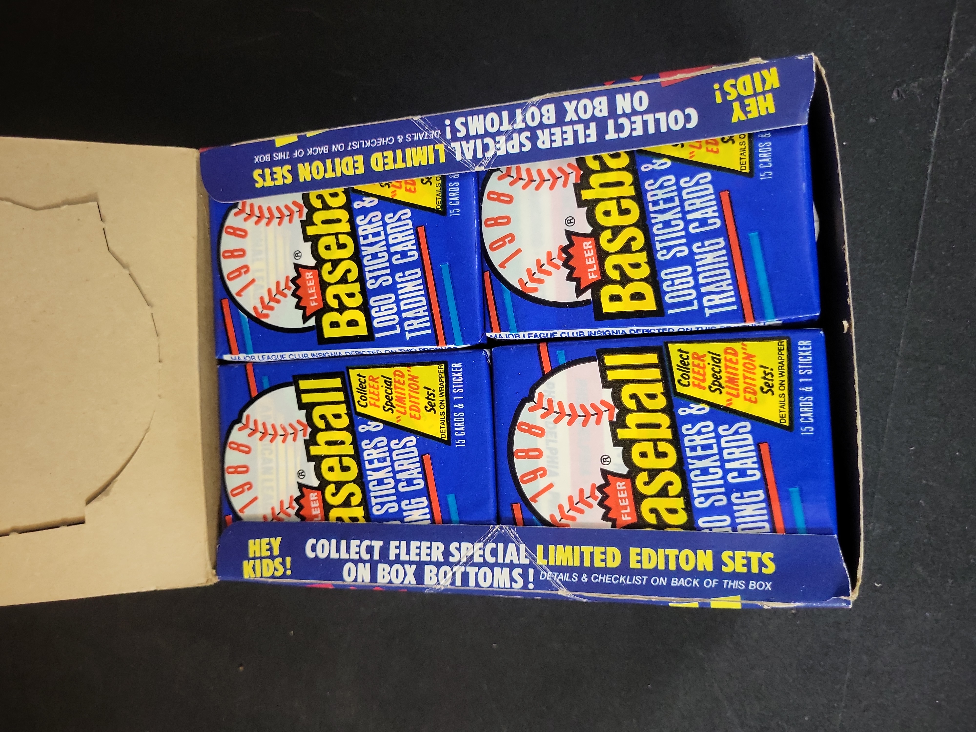 I03244 | A Collection of 1988 Fleer Baseball Unopened Wax Packs in Display Box