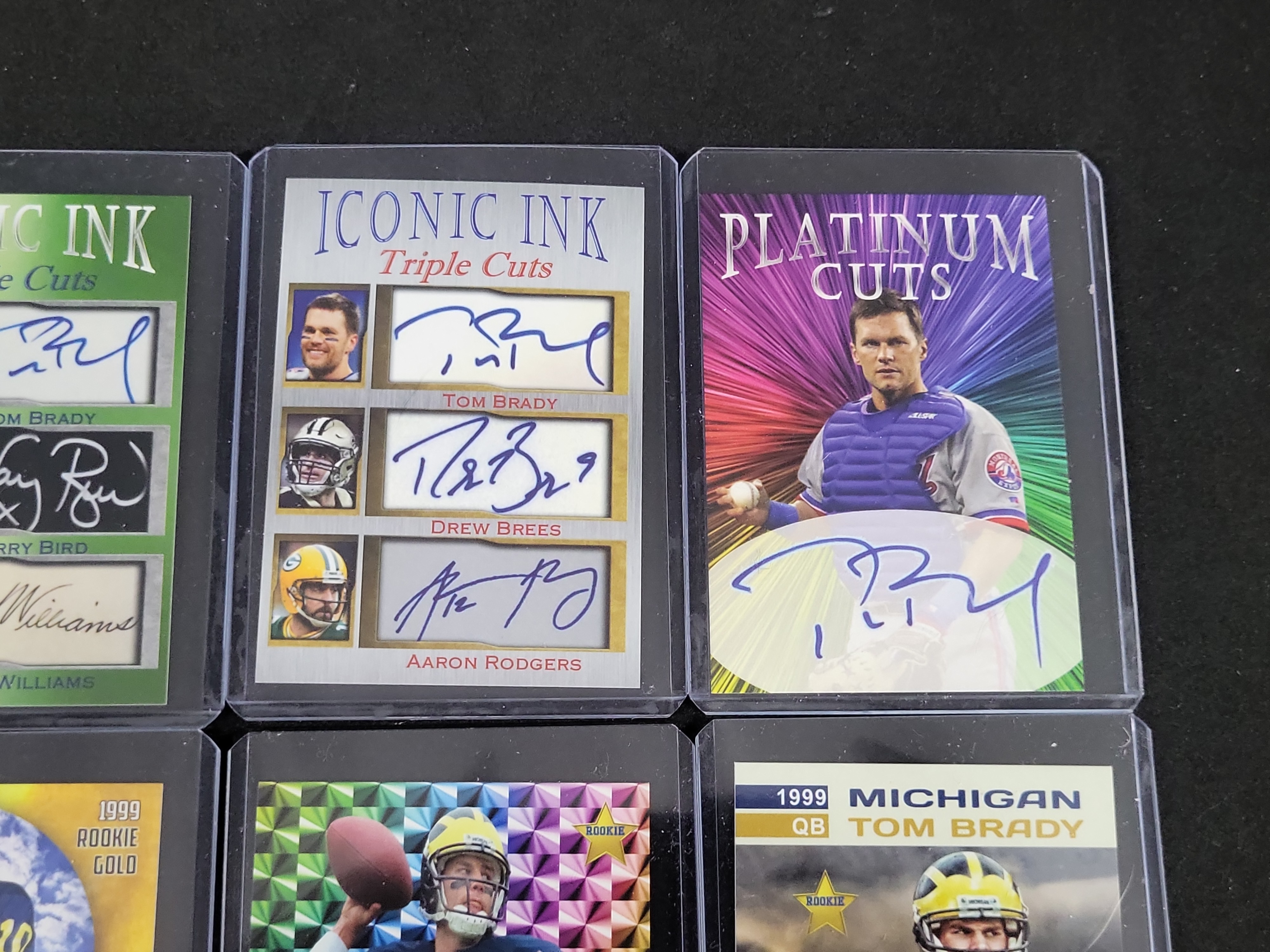 I01820 | A Set of Six Tom Brady Custom Unlicensed Trading Cards with Facsimile Autographs