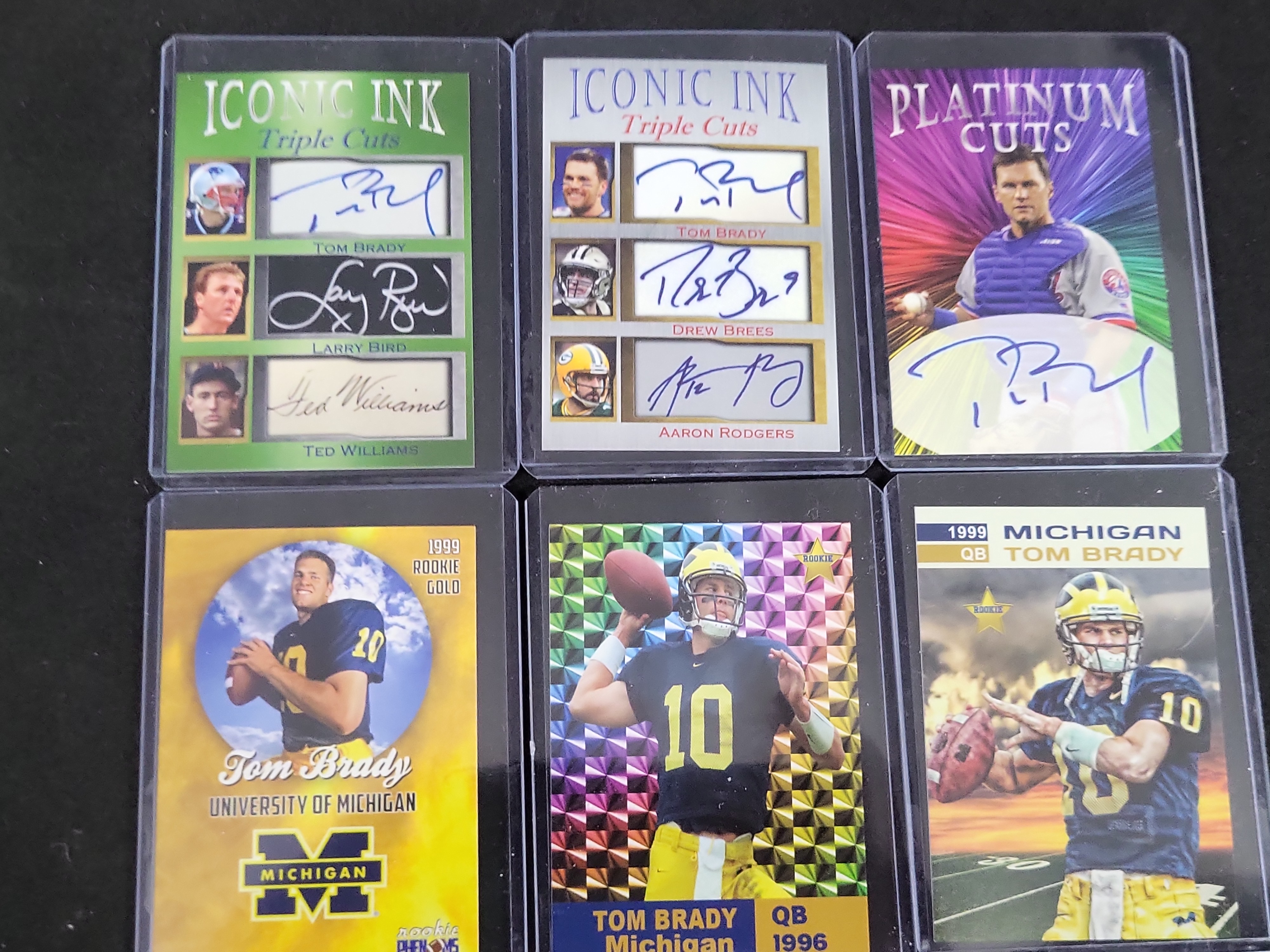 I01820 | A Set of Six Tom Brady Custom Unlicensed Trading Cards with Facsimile Autographs