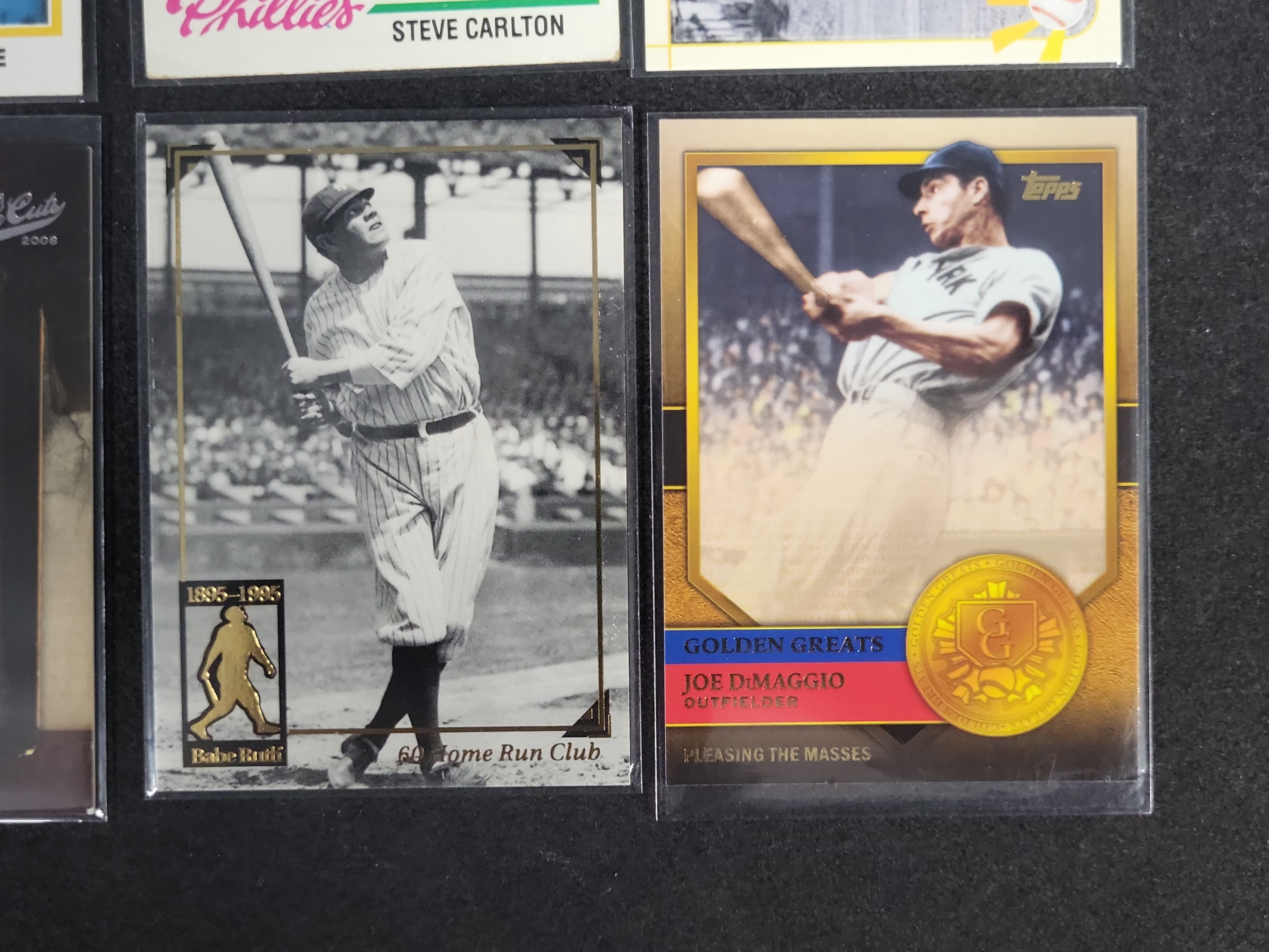 I03166 | A Collection of Six Baseball Trading Cards Featuring 1978 Topps and Modern Hall of Fame Inserts