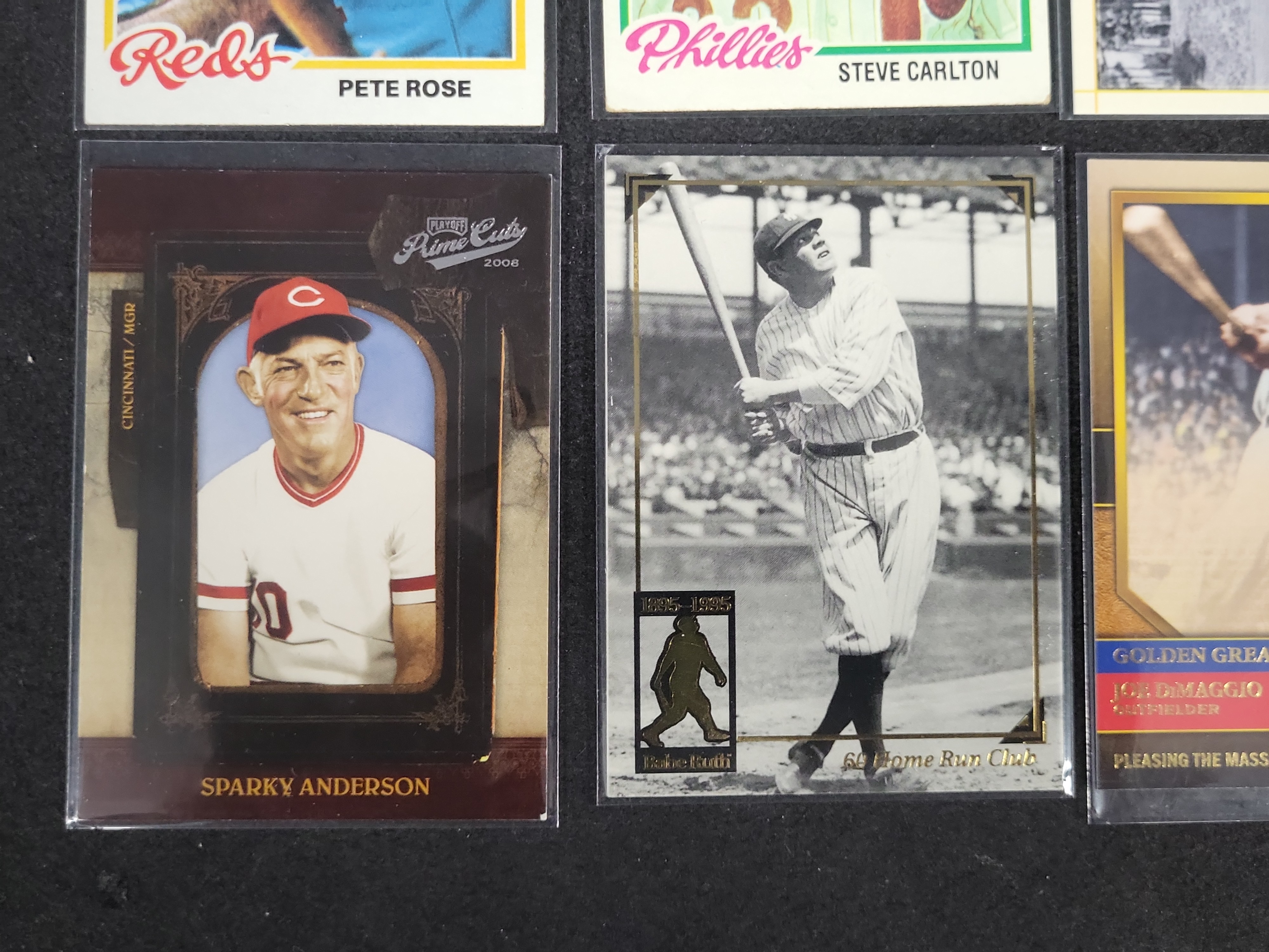 I03166 | A Collection of Six Baseball Trading Cards Featuring 1978 Topps and Modern Hall of Fame Inserts
