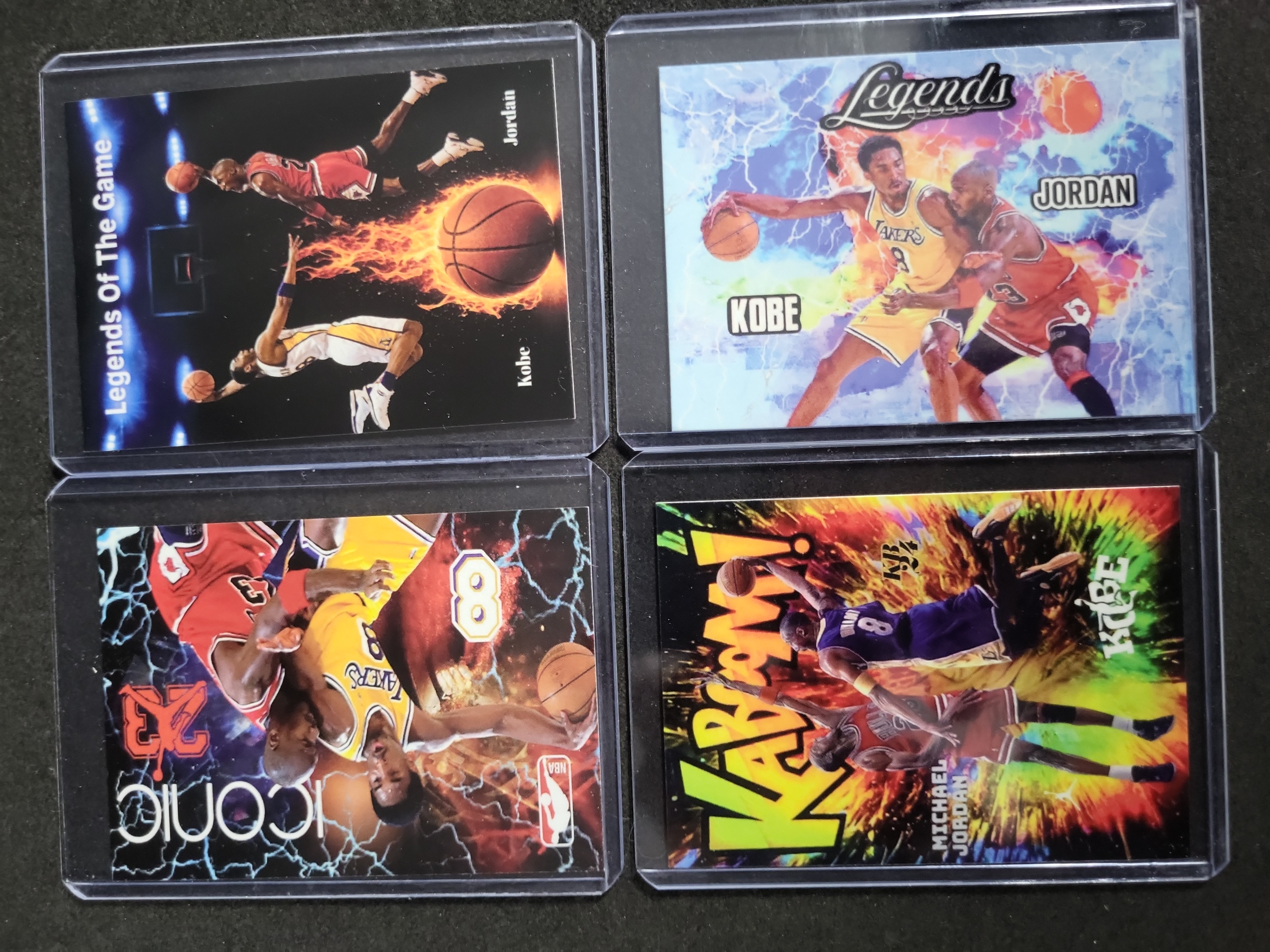 I03283 | Lot of Four Michael Jordan and Kobe Bryant Unlicensed Custom Art Trading Cards