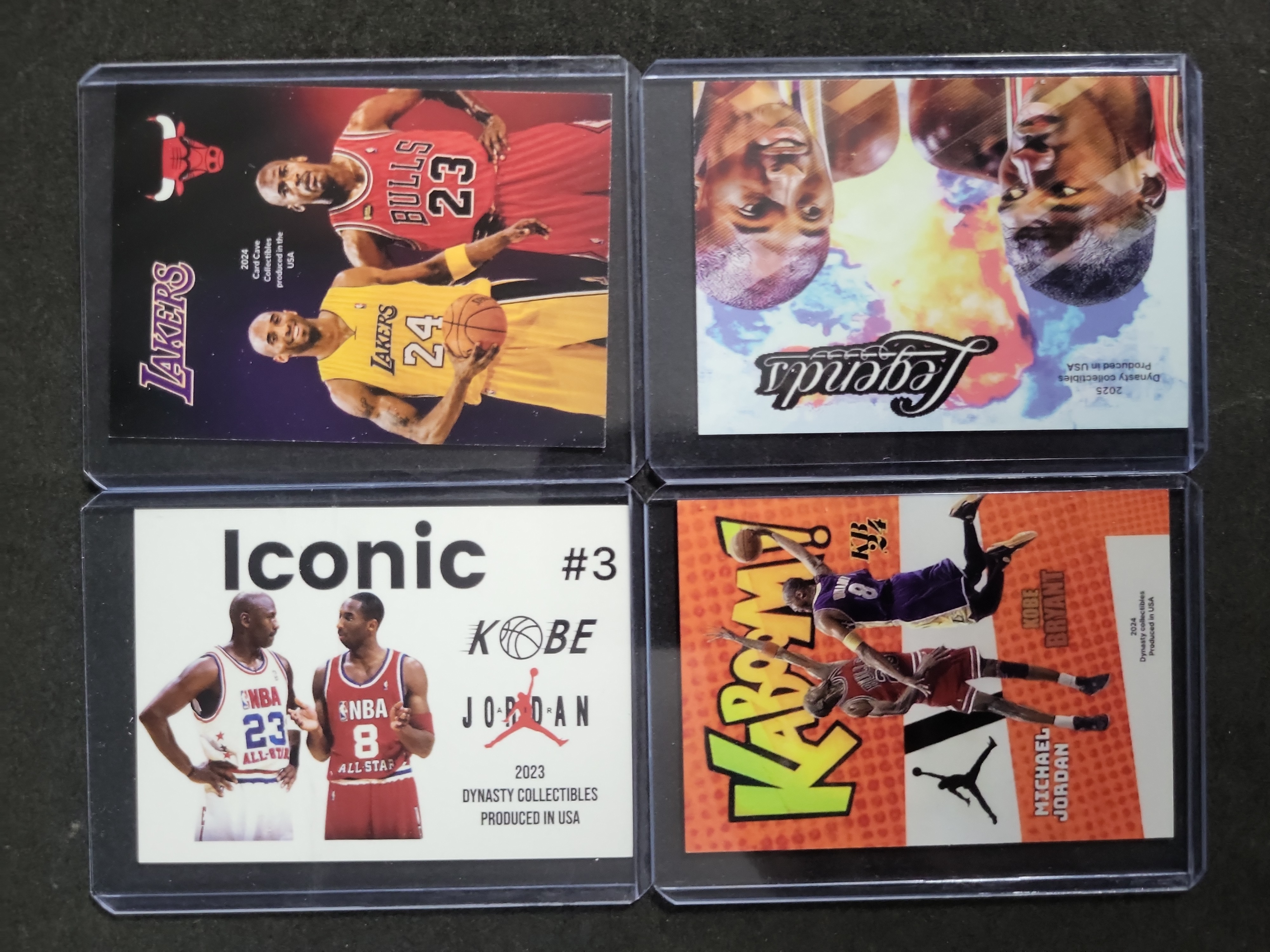 I03283 | Lot of Four Michael Jordan and Kobe Bryant Unlicensed Custom Art Trading Cards
