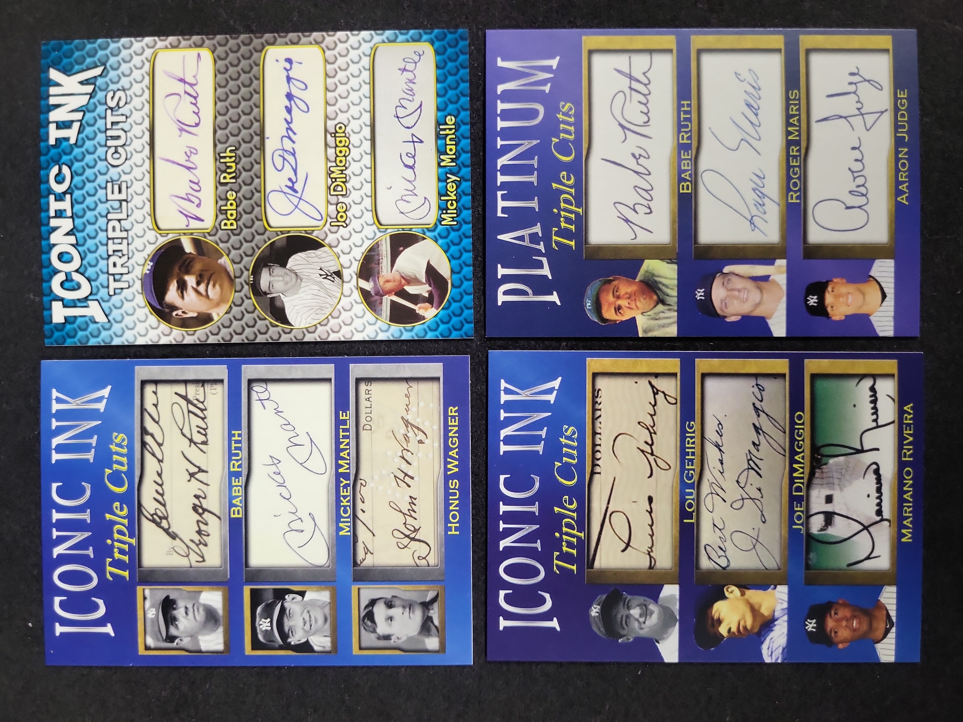I03587 | A Collection of Iconic Ink Facsimile Triple Cut Signature Baseball Cards