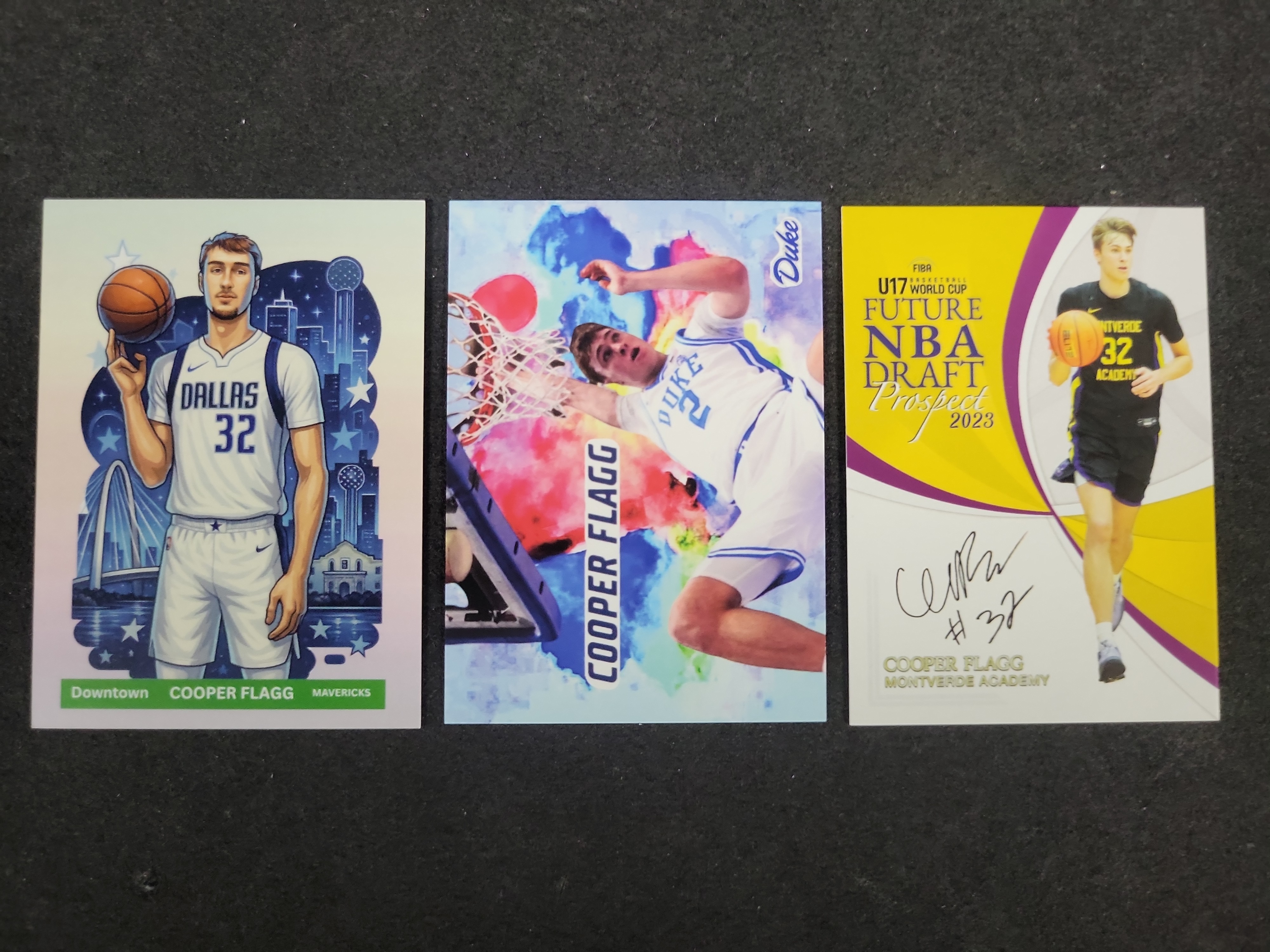 I03601 | A Trio of Cooper Flagg Unlicensed Custom Basketball Trading Cards